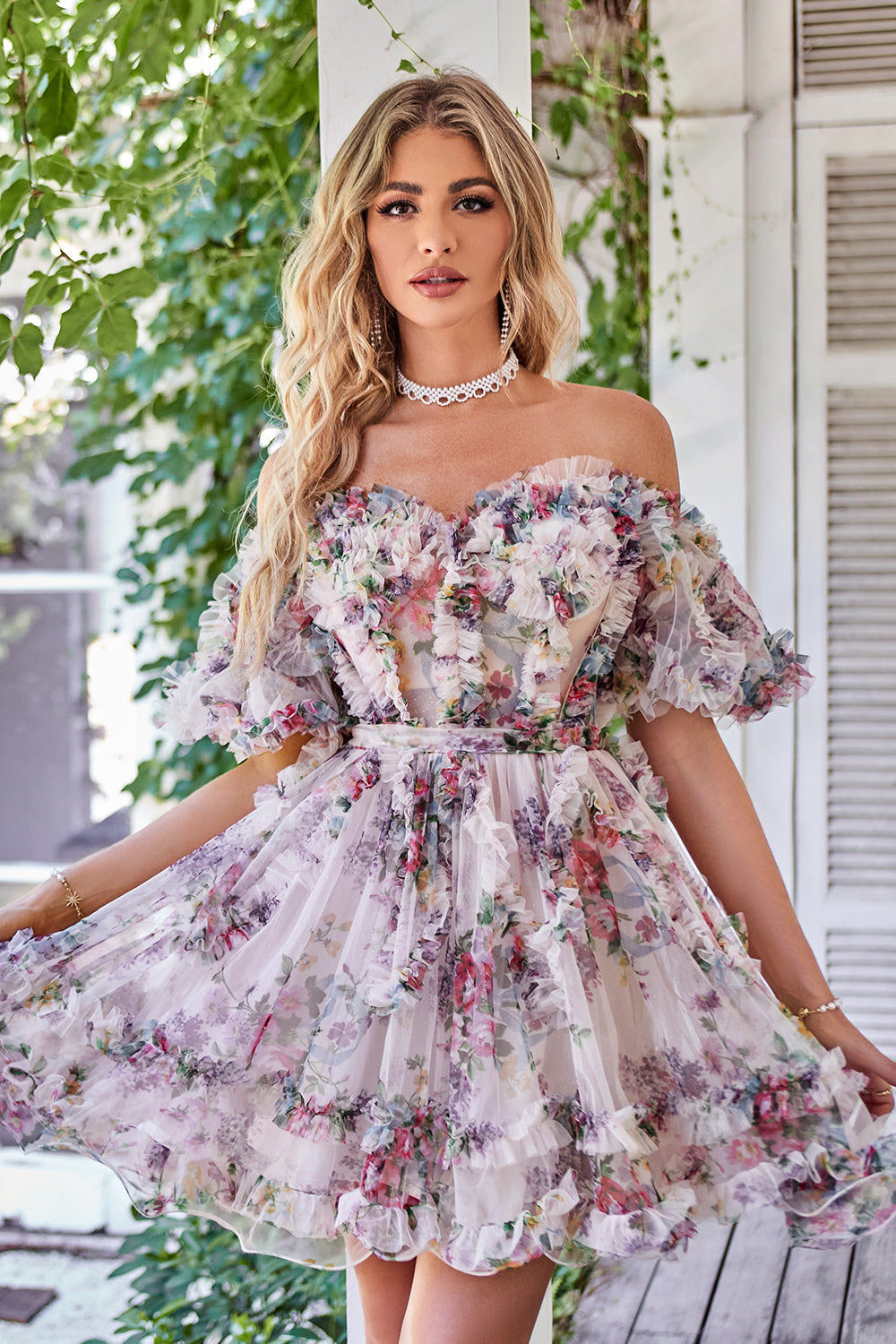 Green A Line Off The Shoulder Short Homecoming Dress