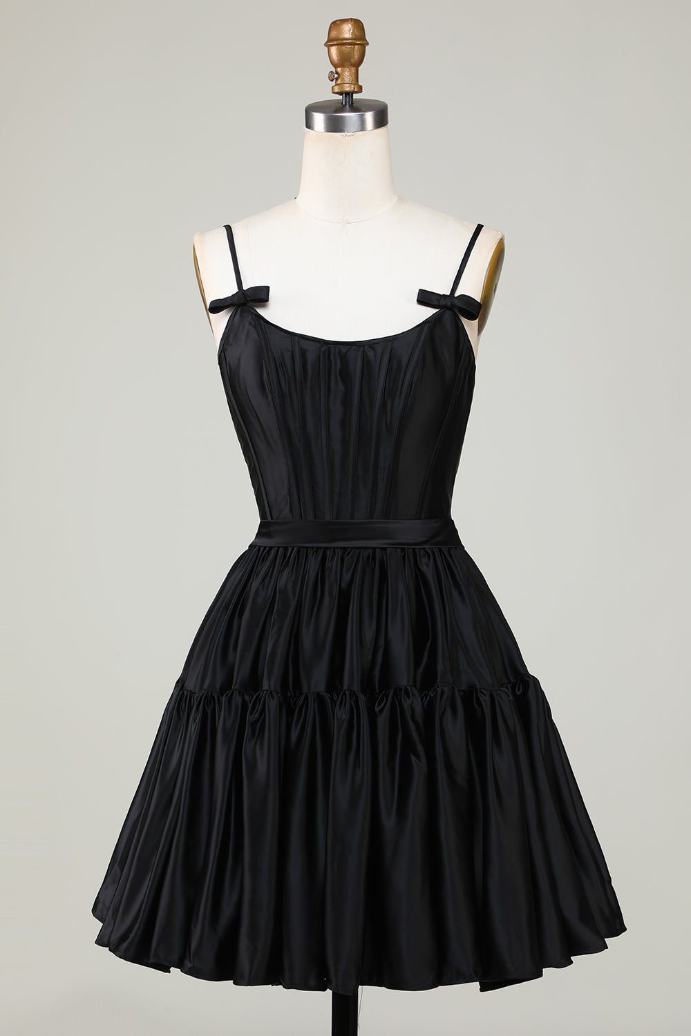 Trendy Black A-Line Spaghetti Straps Short Homecoming Dress