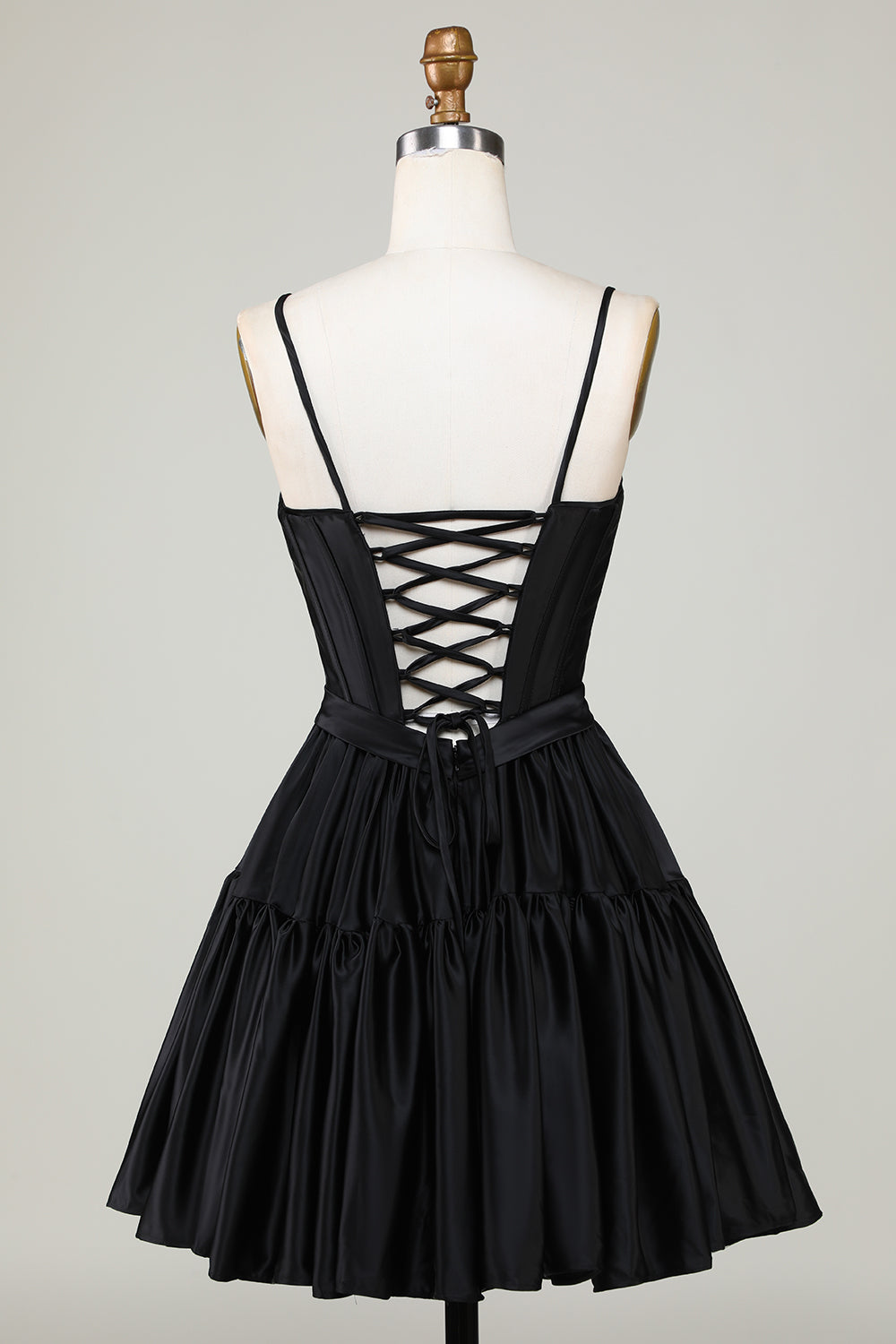 Trendy Black A-Line Spaghetti Straps Short Homecoming Dress