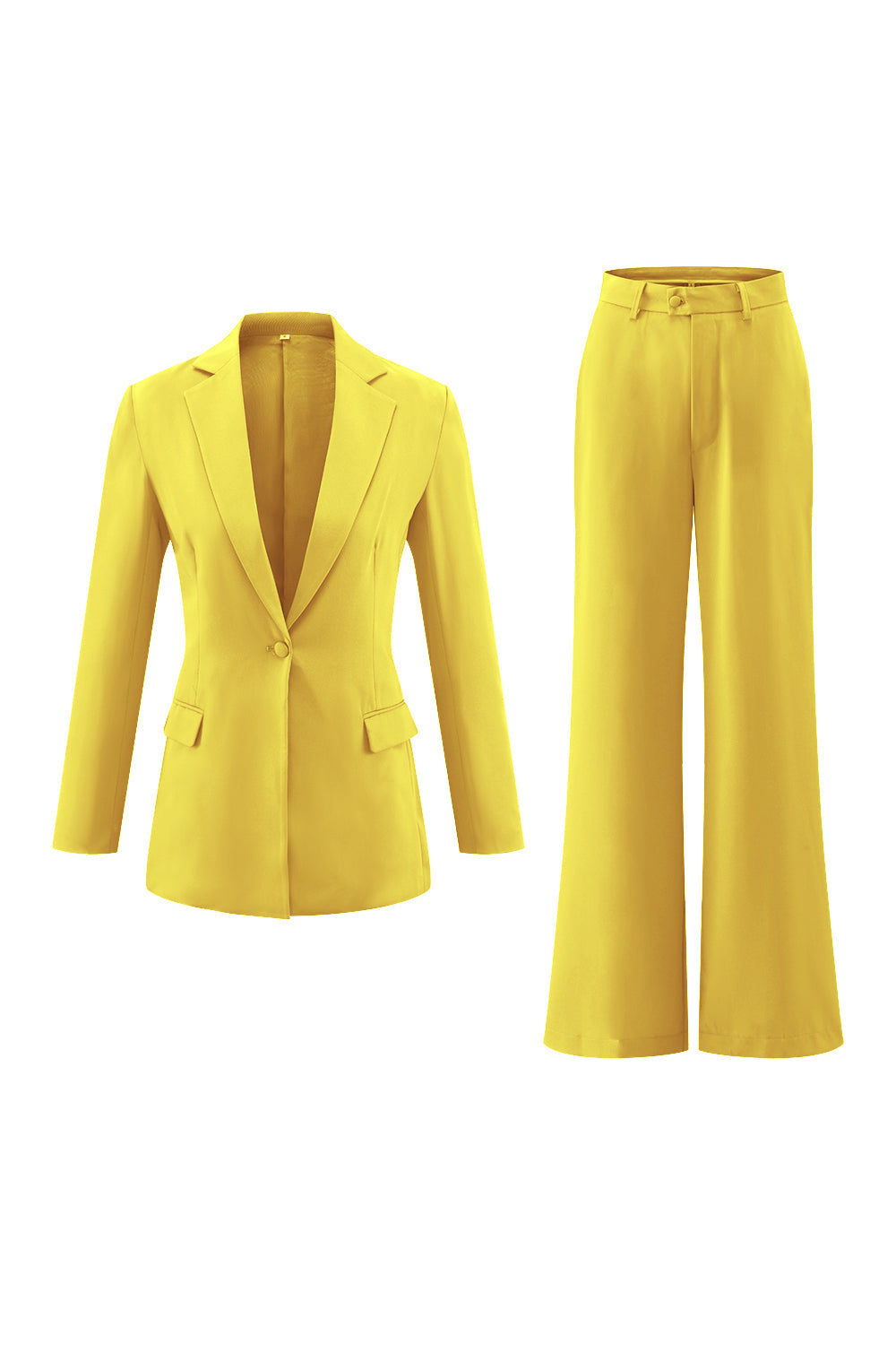Fuchsia Long Sleeves 2 Piece Business Suits with Pockets