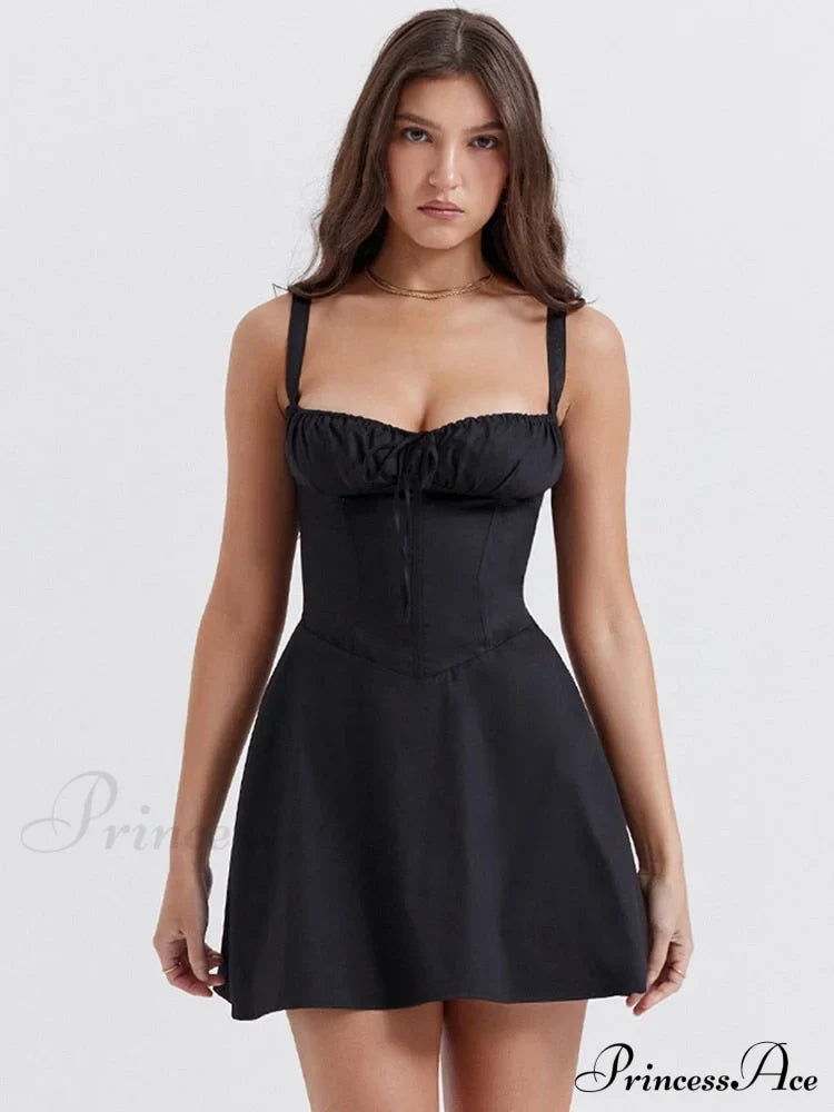 A-line Party Up Backless Women's Festive Spaghetti Sleeveless Sexy - Lace Mini Robe Strap Gown - Elegant Dress