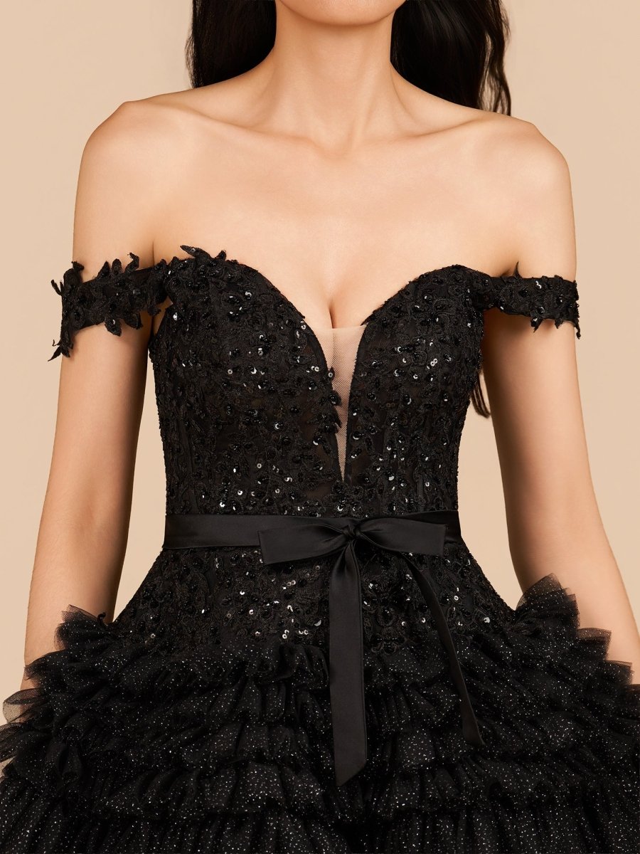A Line Tulle Tiered Short Homecoming Dress