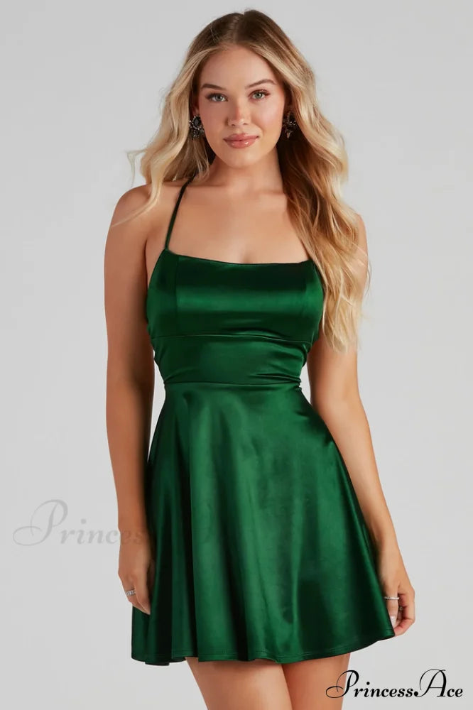 A Moment In Satin Skater Dress