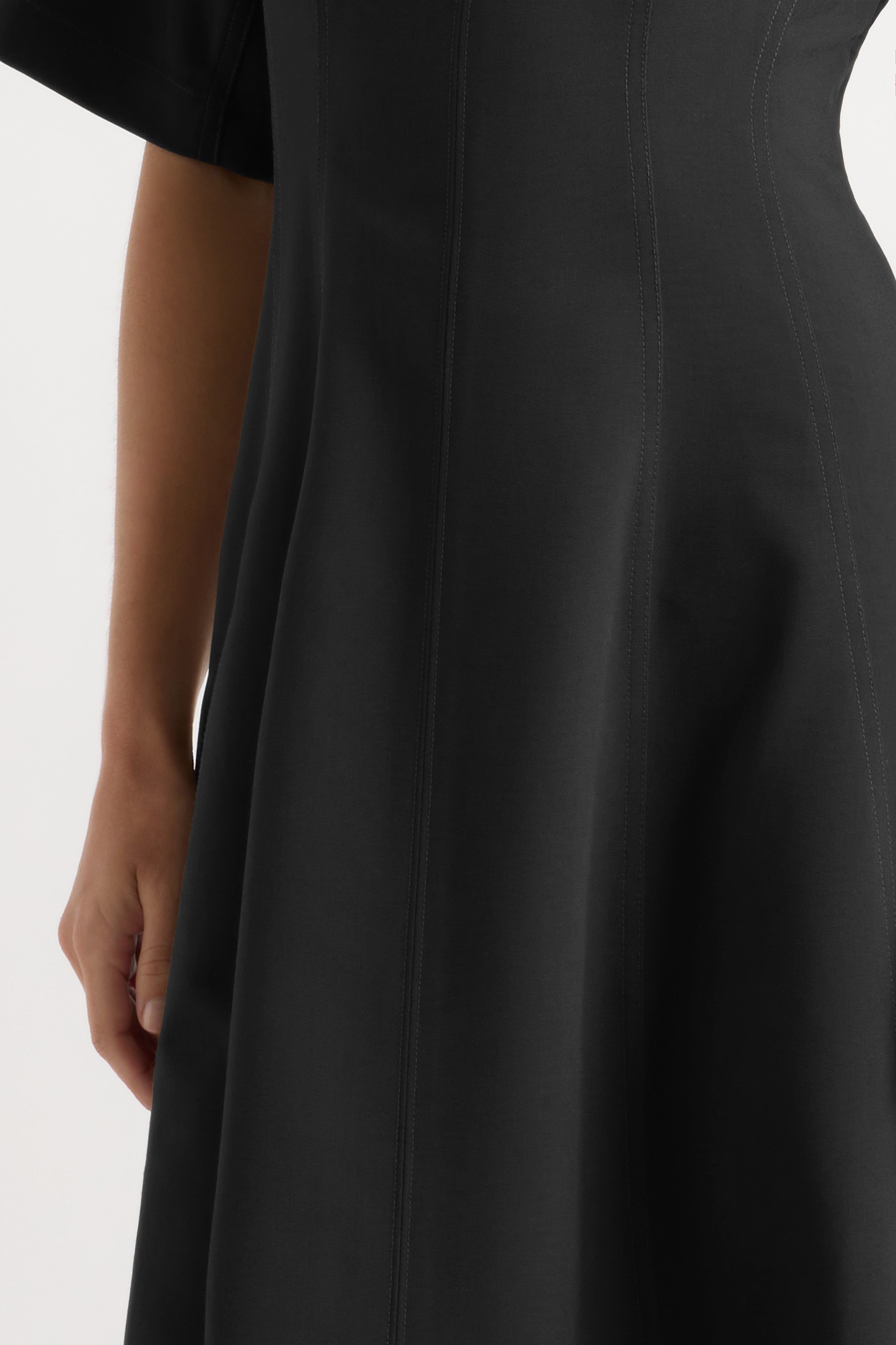 Addison Foldover Scarf-Neck Dress