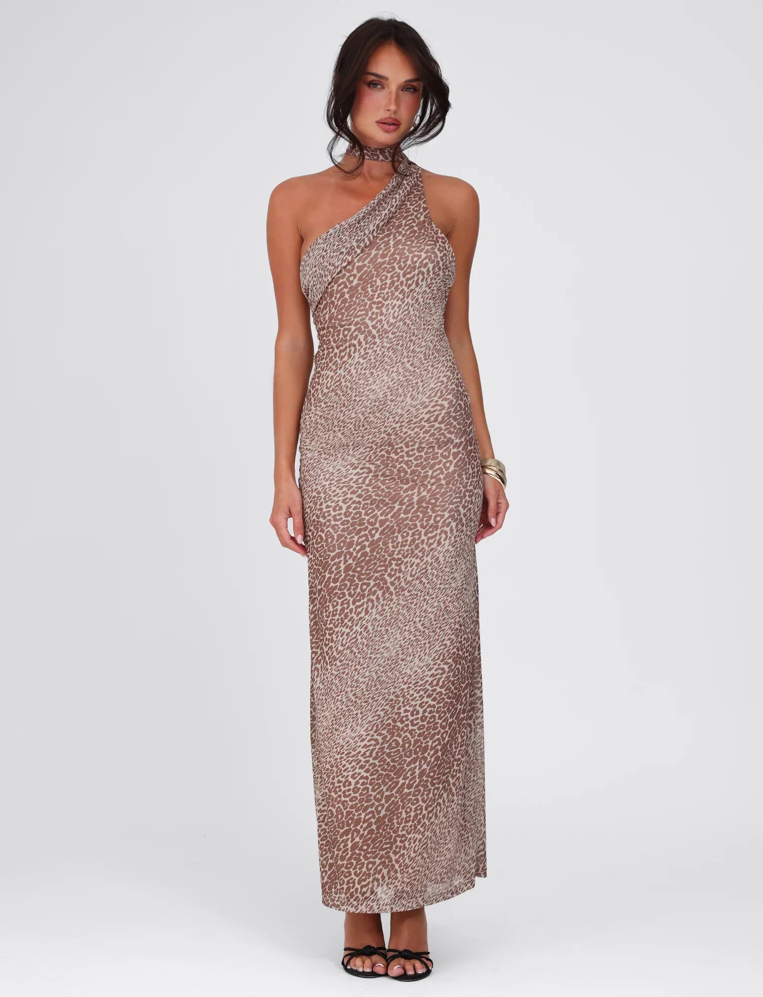ALLIRA MAXI DRESS - NEUTRAL : LEOPARD