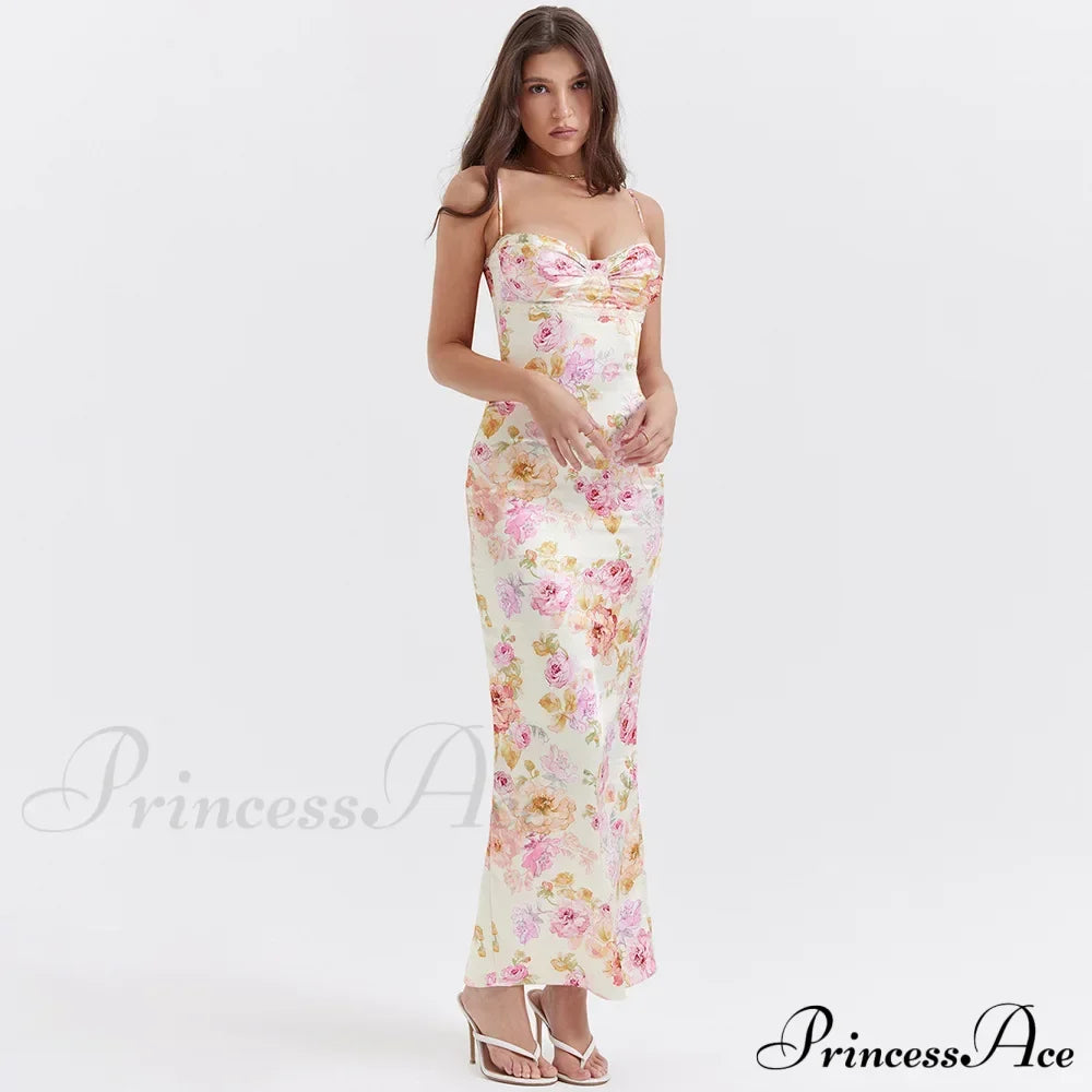 Agness Floral Stylish Maxi Bodycon Dress