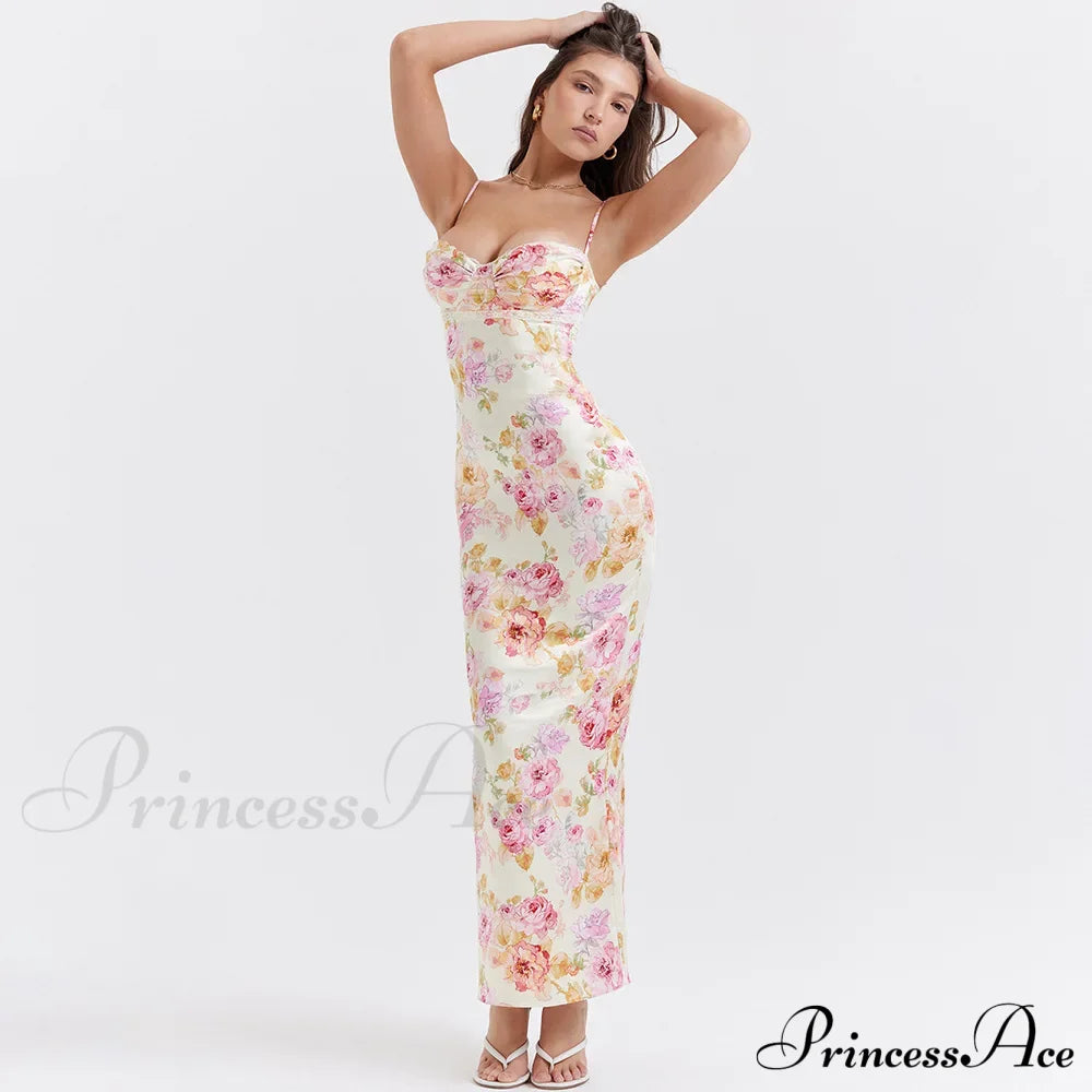 Agness Floral Stylish Maxi Bodycon Dress