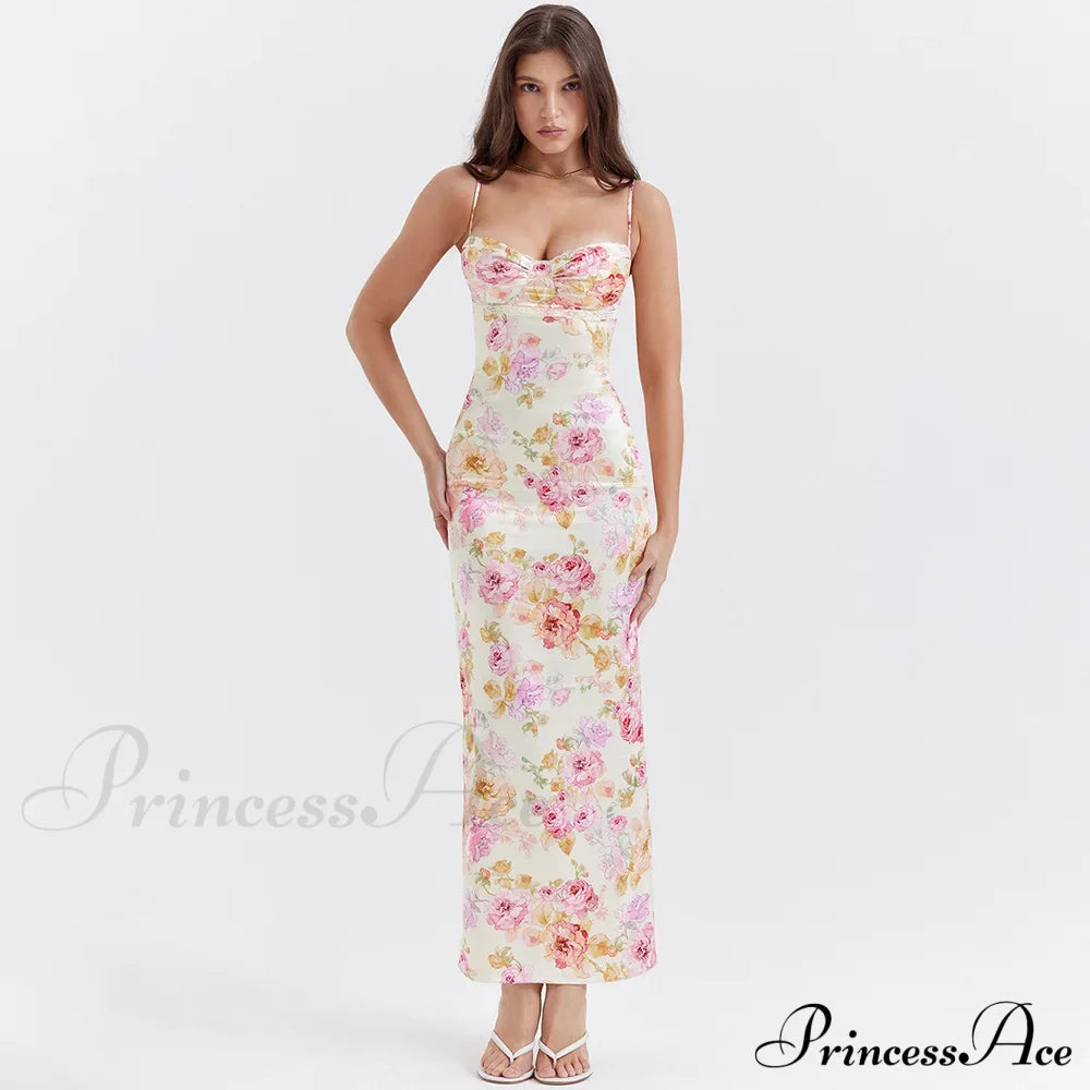 Agness Floral Stylish Maxi Bodycon Dress