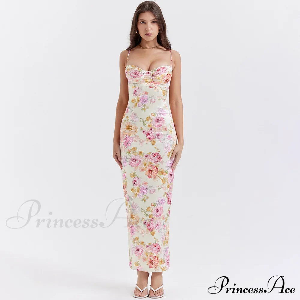 Agness Floral Stylish Maxi Bodycon Dress