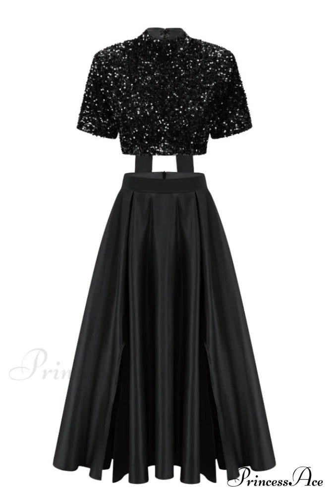 Aisha Sequin Bow Charming Lace Up Set