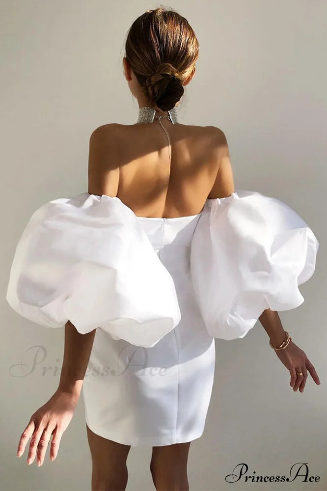 Alexandrine Puff Stylish Sleeve Mini Dress