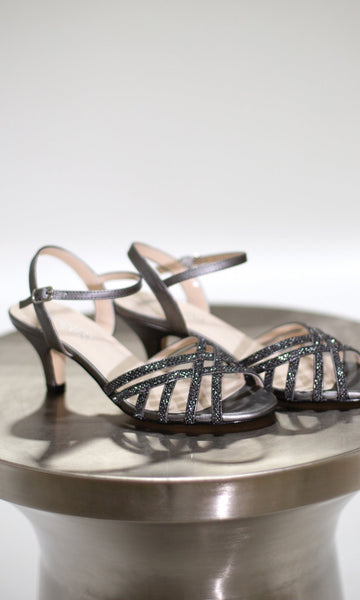 Amara Pewter Open Toe Prom Shoes 4485