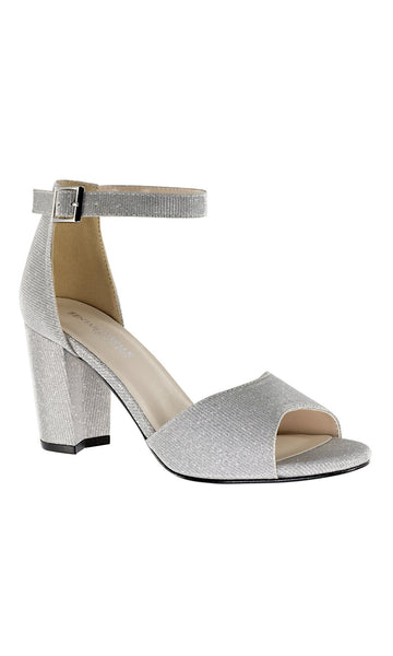 Amaya Open-Toe Silver Prom Shoes: Touch Ups 4493