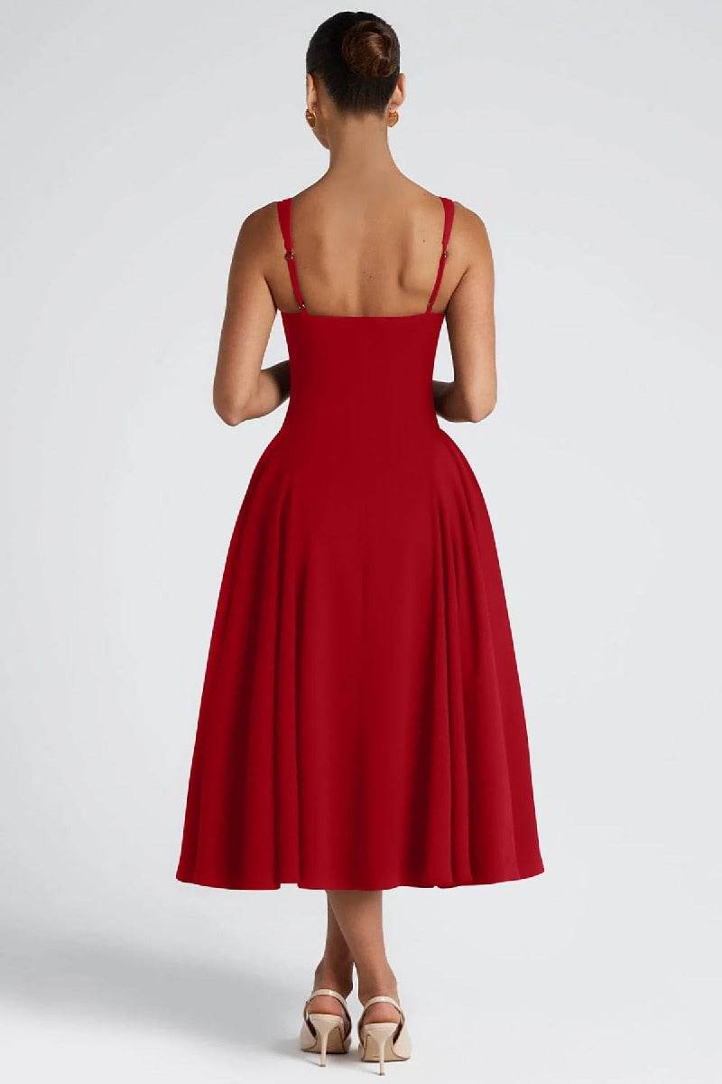 A-Line Midi Polyester Formal Wedding Guest Dresses B0F6JWWP8W