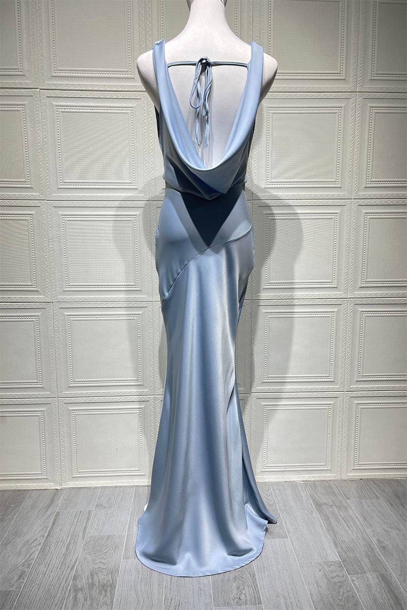 Trumpet-Mermaid Maxi Luxe Satin Semi-Formal Dresses 895917818892