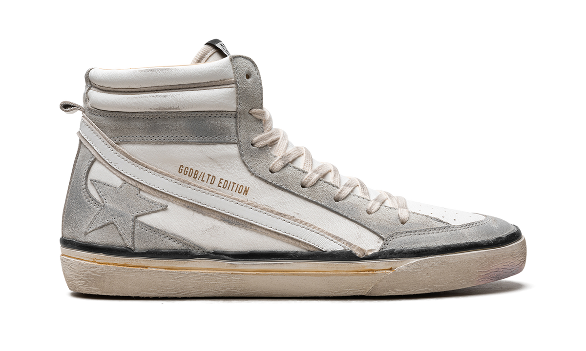 SLIDE 2 NAPPA AND SUEDE UPPER SUEDE STAR LEATHER WAVE WHITE ICE GMF00635.F005696.10276