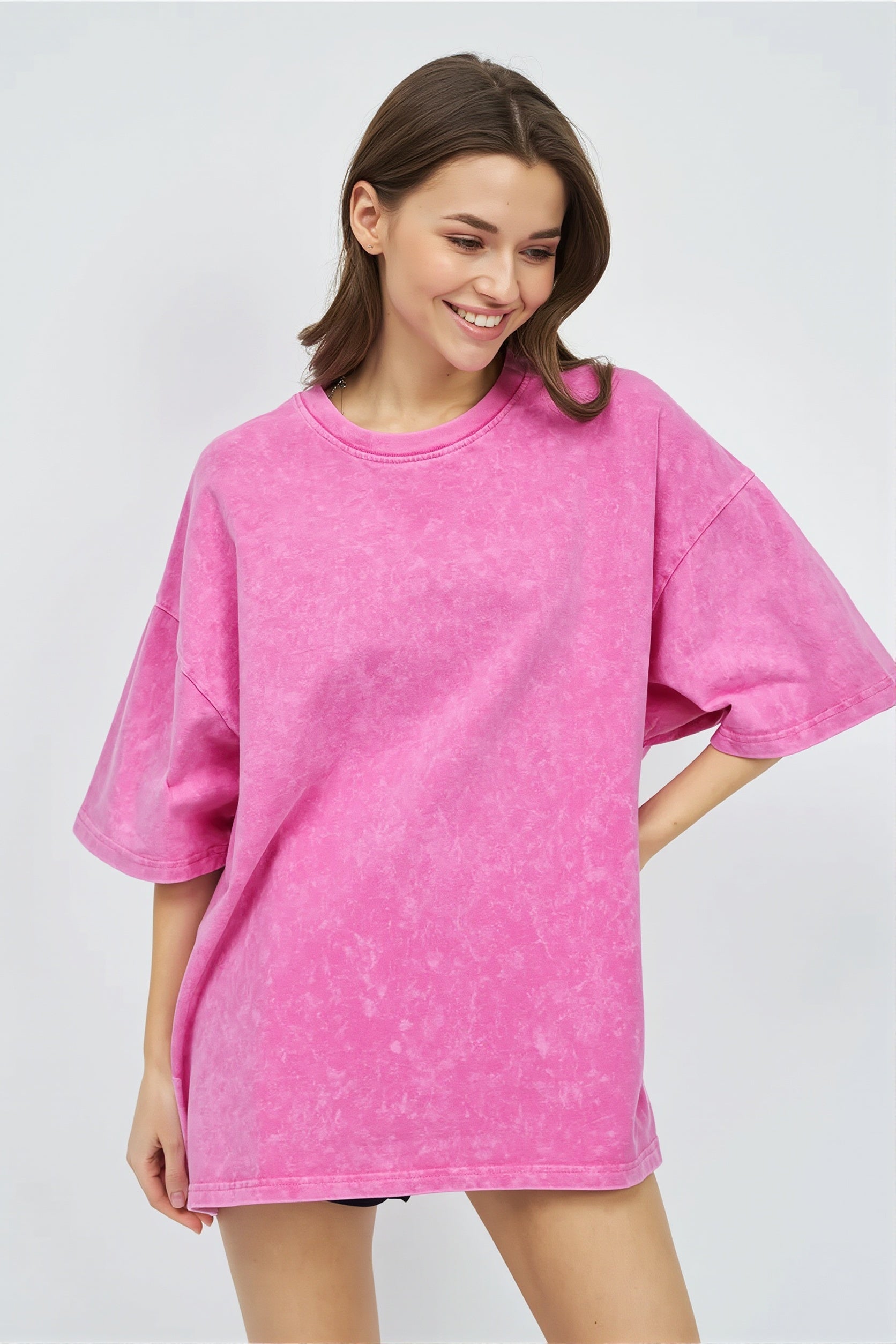 Acid Wash Crew Neck Oversize T-Shirt