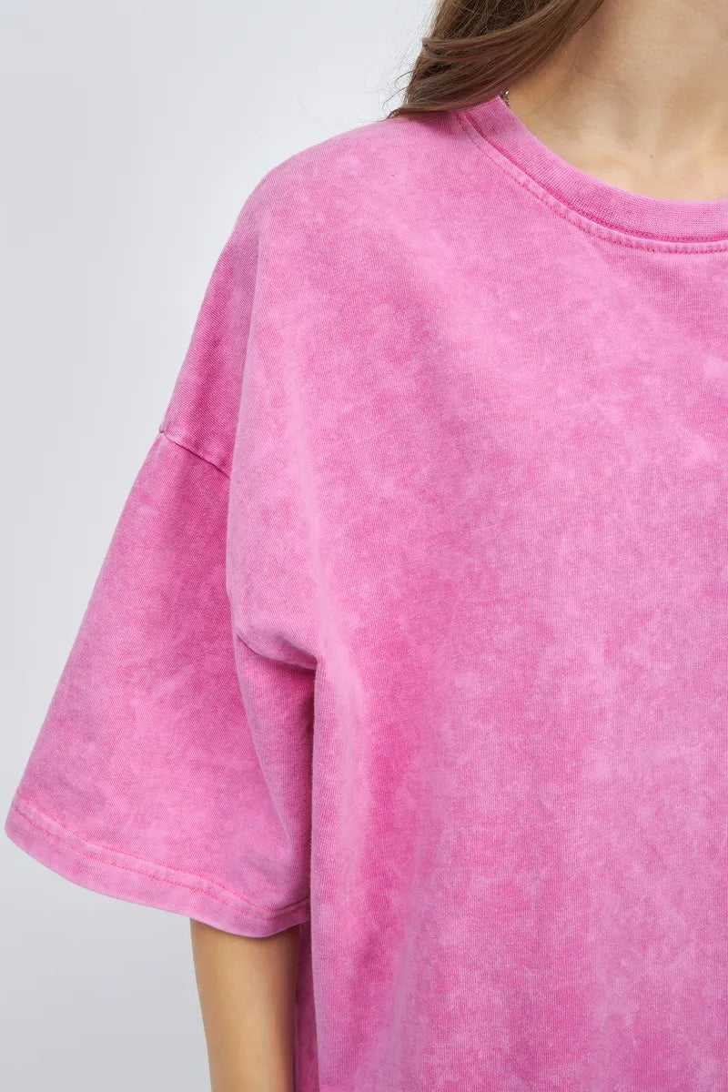 Acid Wash Crew Neck Oversize T-Shirt