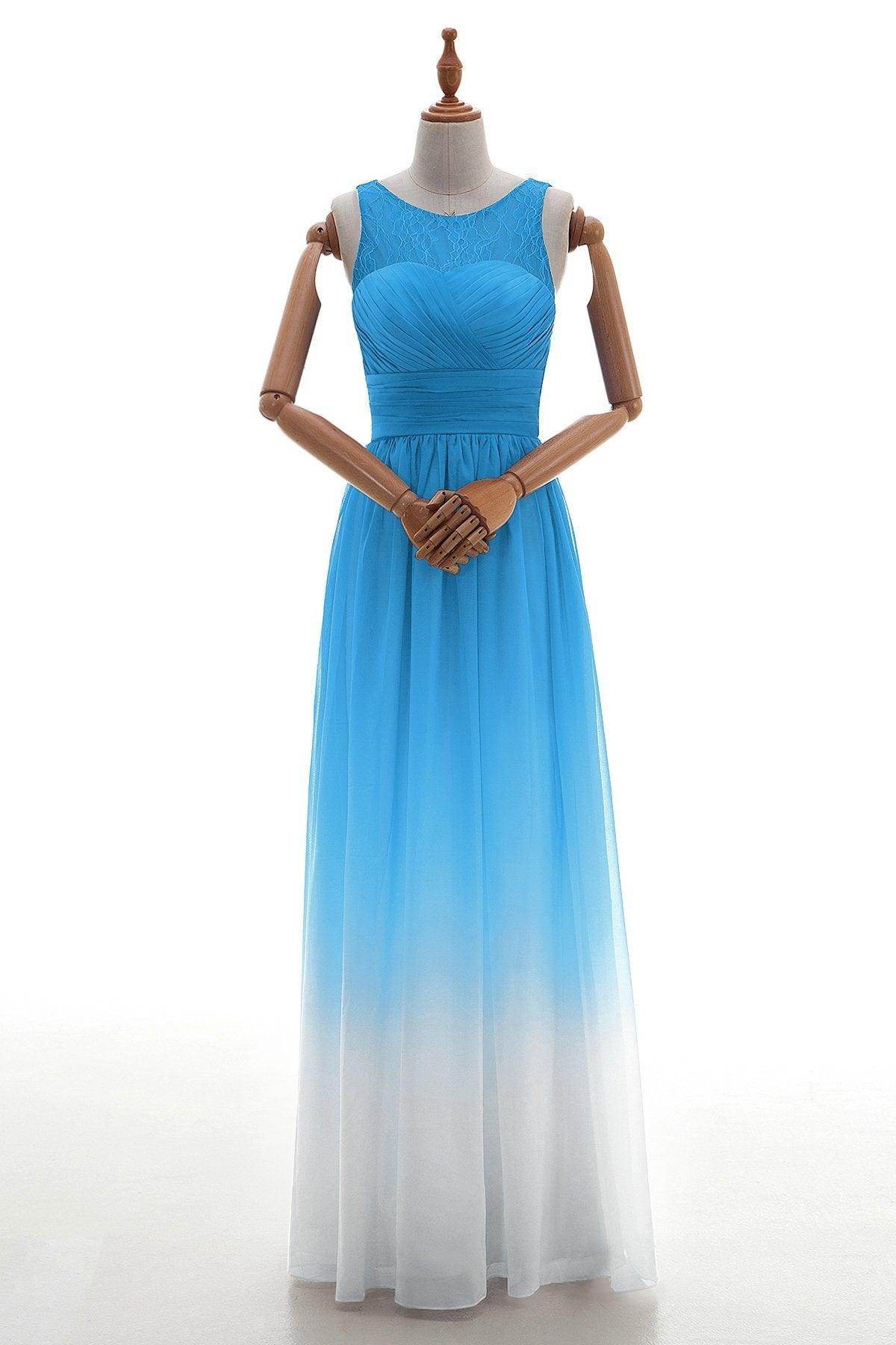 Sheath Floor Length Chiffon Lace Bridesmaid Dress Formal Dresses BD160002