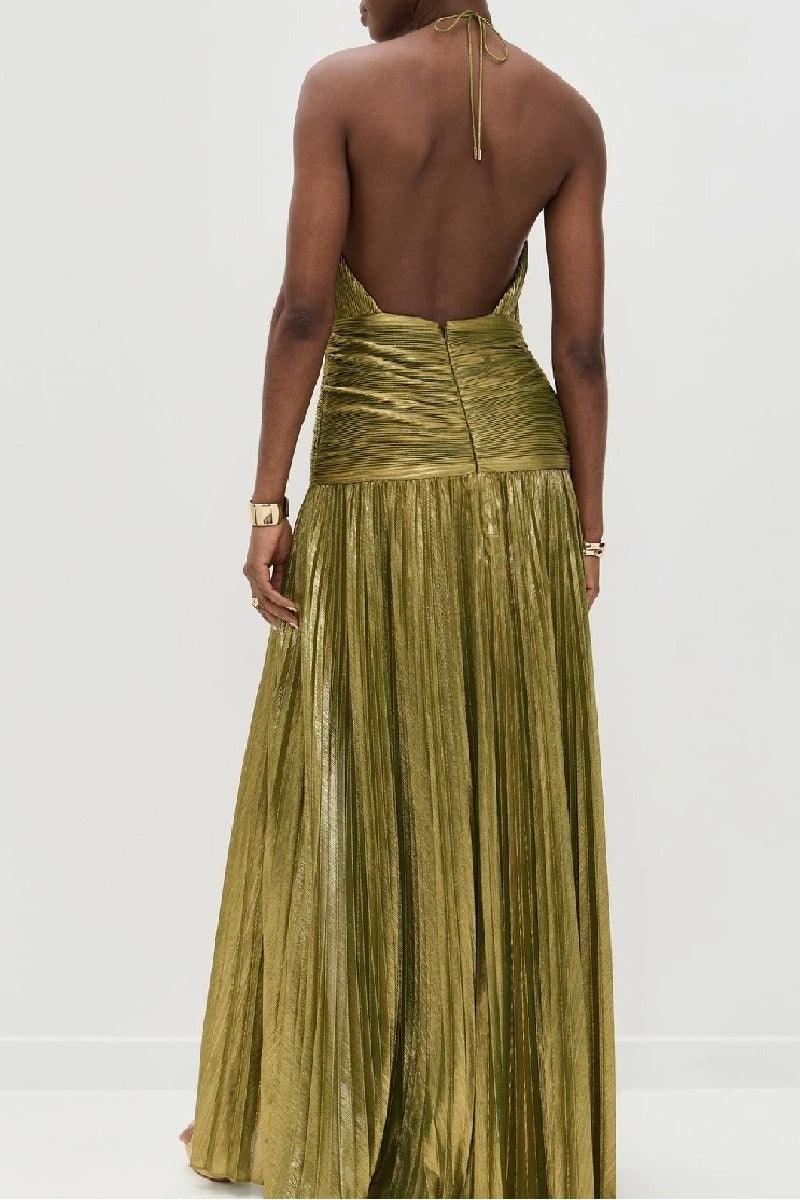 Sheath-Column Floor Length Bronzing Fabric Wedding Guest Dress 924470310173
