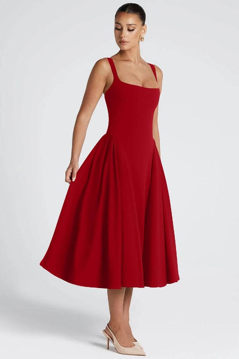 A-Line Midi Polyester Formal Wedding Guest Dresses B0F6JWWP8W
