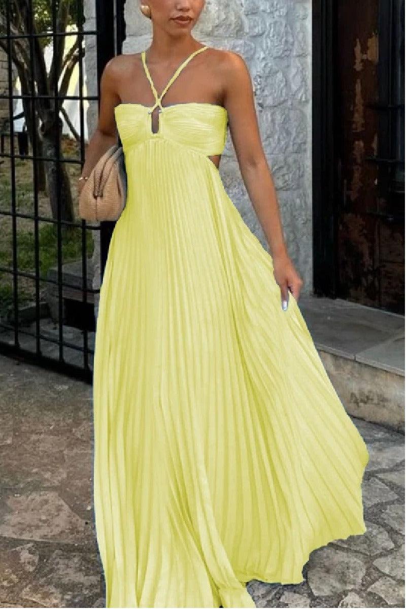 A-Line  Floor Length Silk-Like Wedding Guest Dress 899021324958
