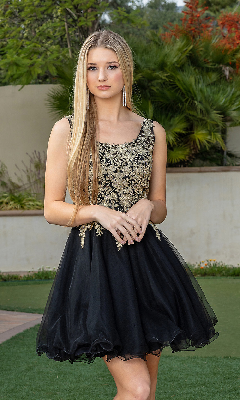 A-Line Short Prom Dress 3304 with Sheer Bodice