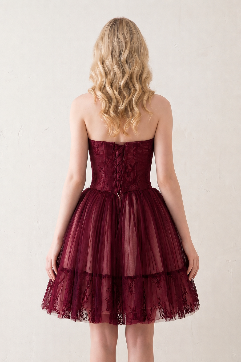 A line Strapless Tulle Homecoming Dress