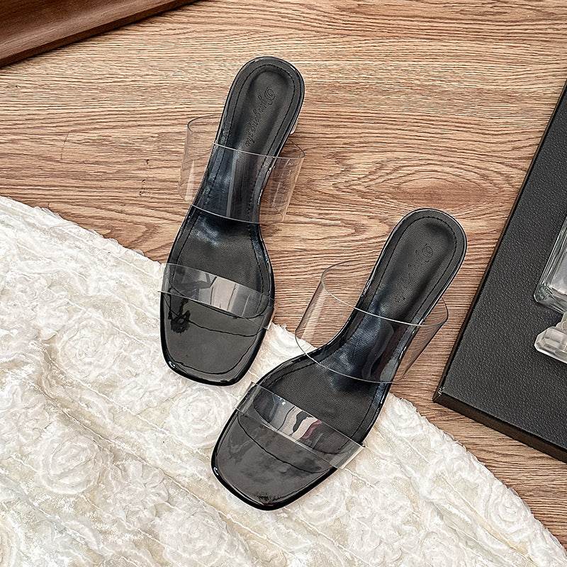 Chunky-heeled transparent sandals 718875447541