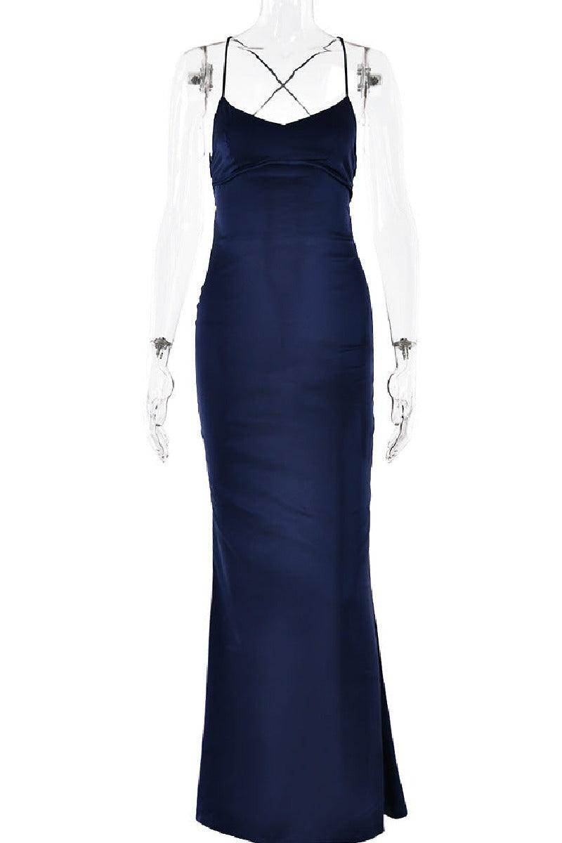 Sexy halter satin cocktail dress 689849690730