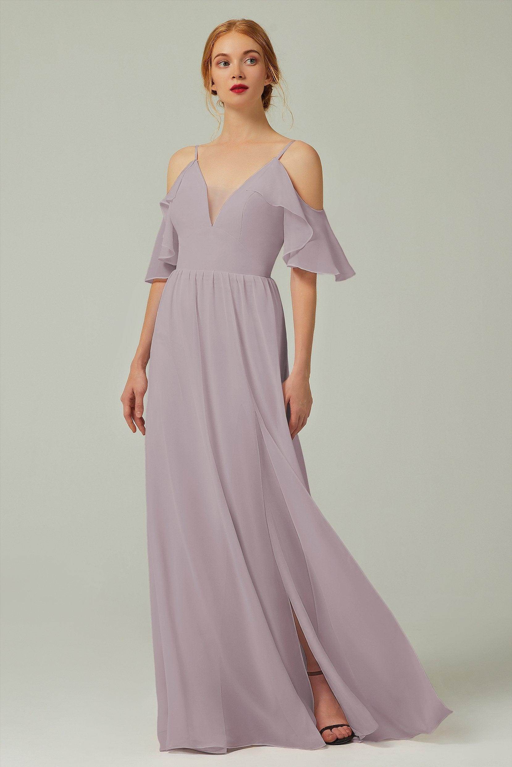 A-Line Floor Length Chiffon Bridesmaid Dress CB0236