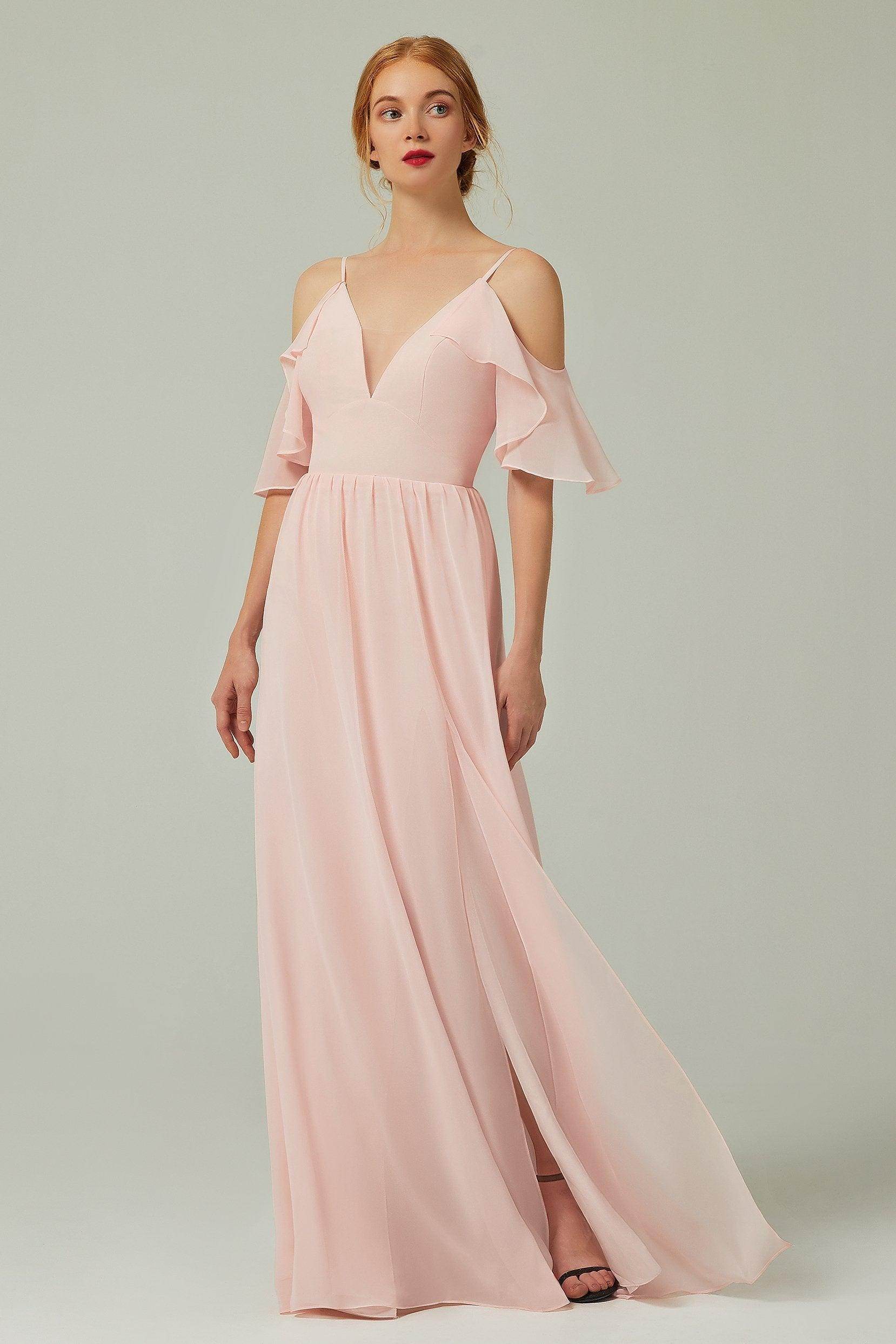 A-Line Floor Length Chiffon Bridesmaid Dress CB0236