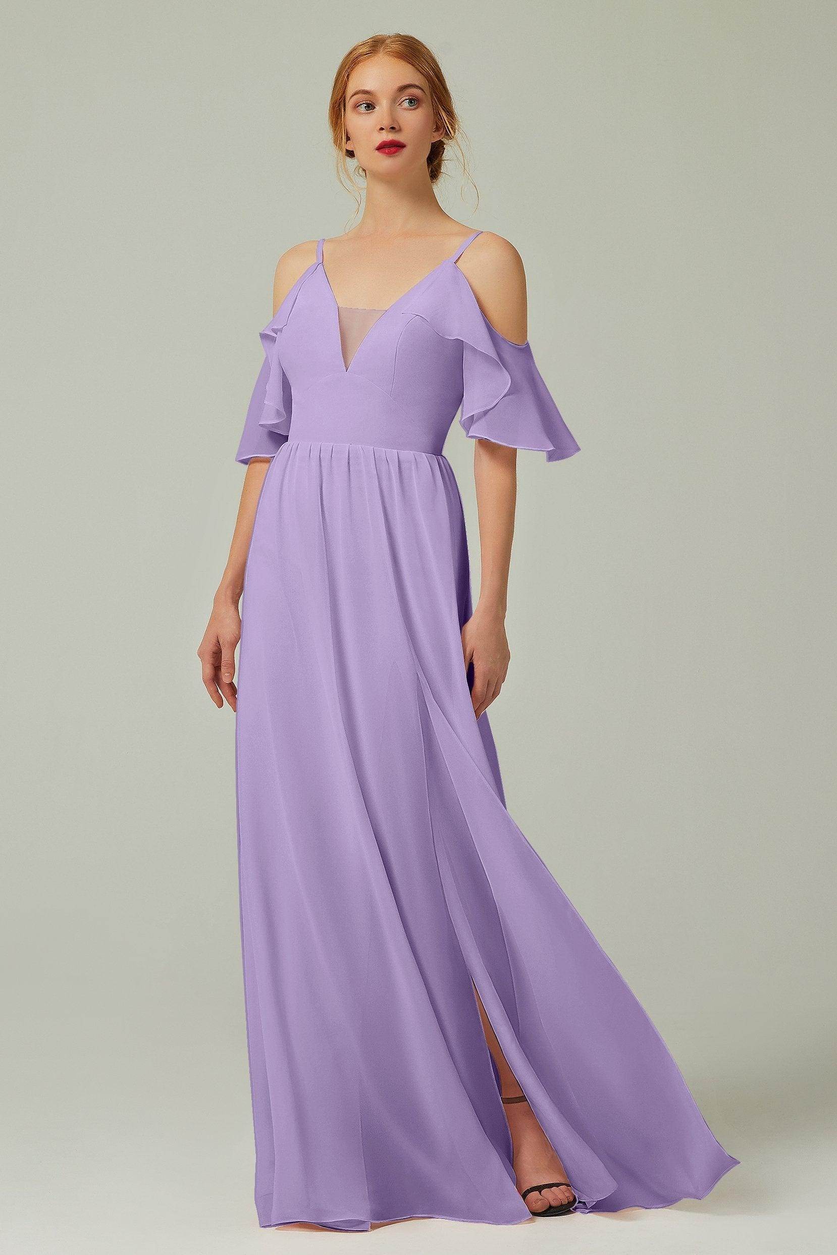 A-Line Floor Length Chiffon Bridesmaid Dress CB0236