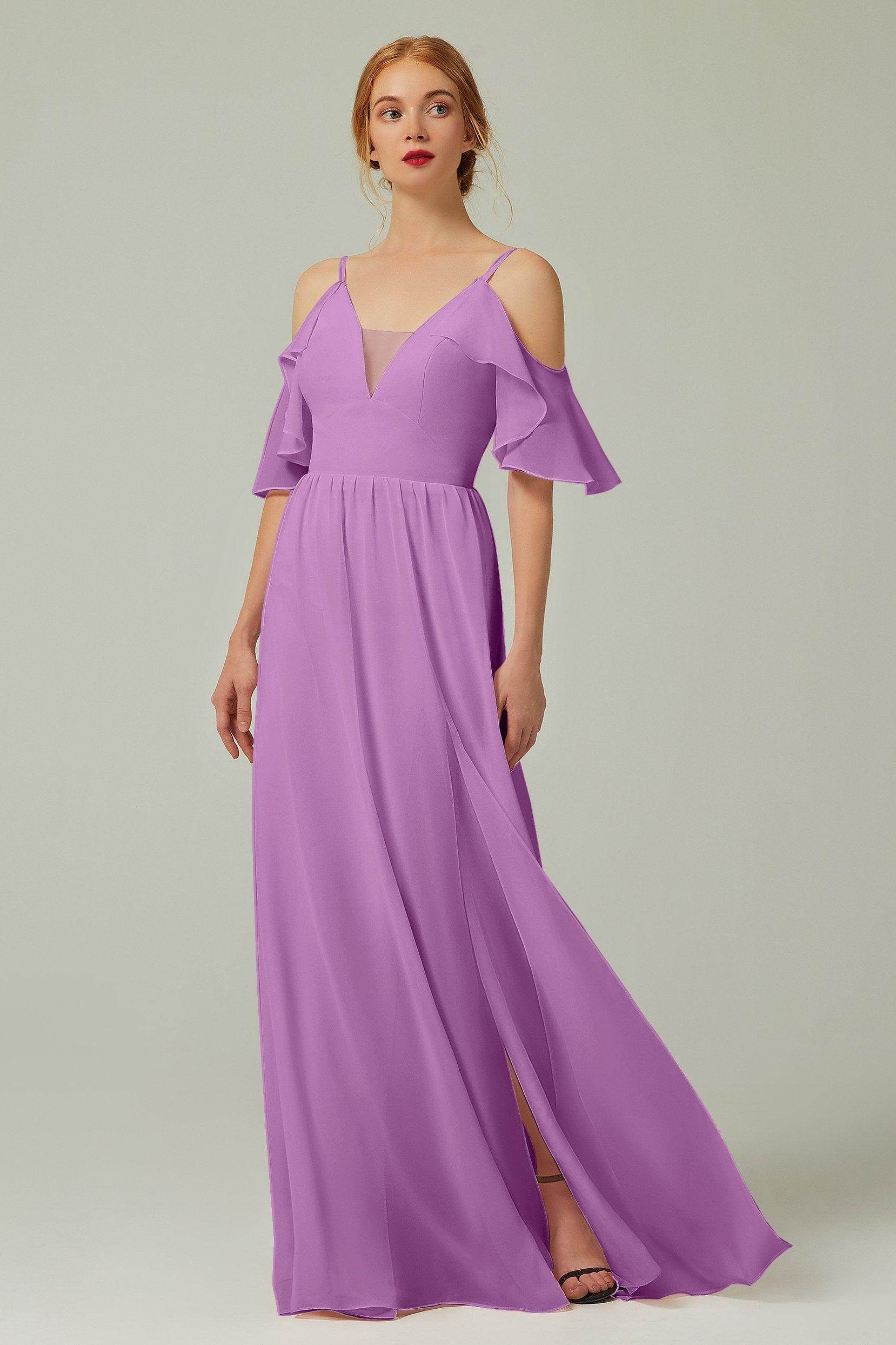 A-Line Floor Length Chiffon Bridesmaid Dress CB0236