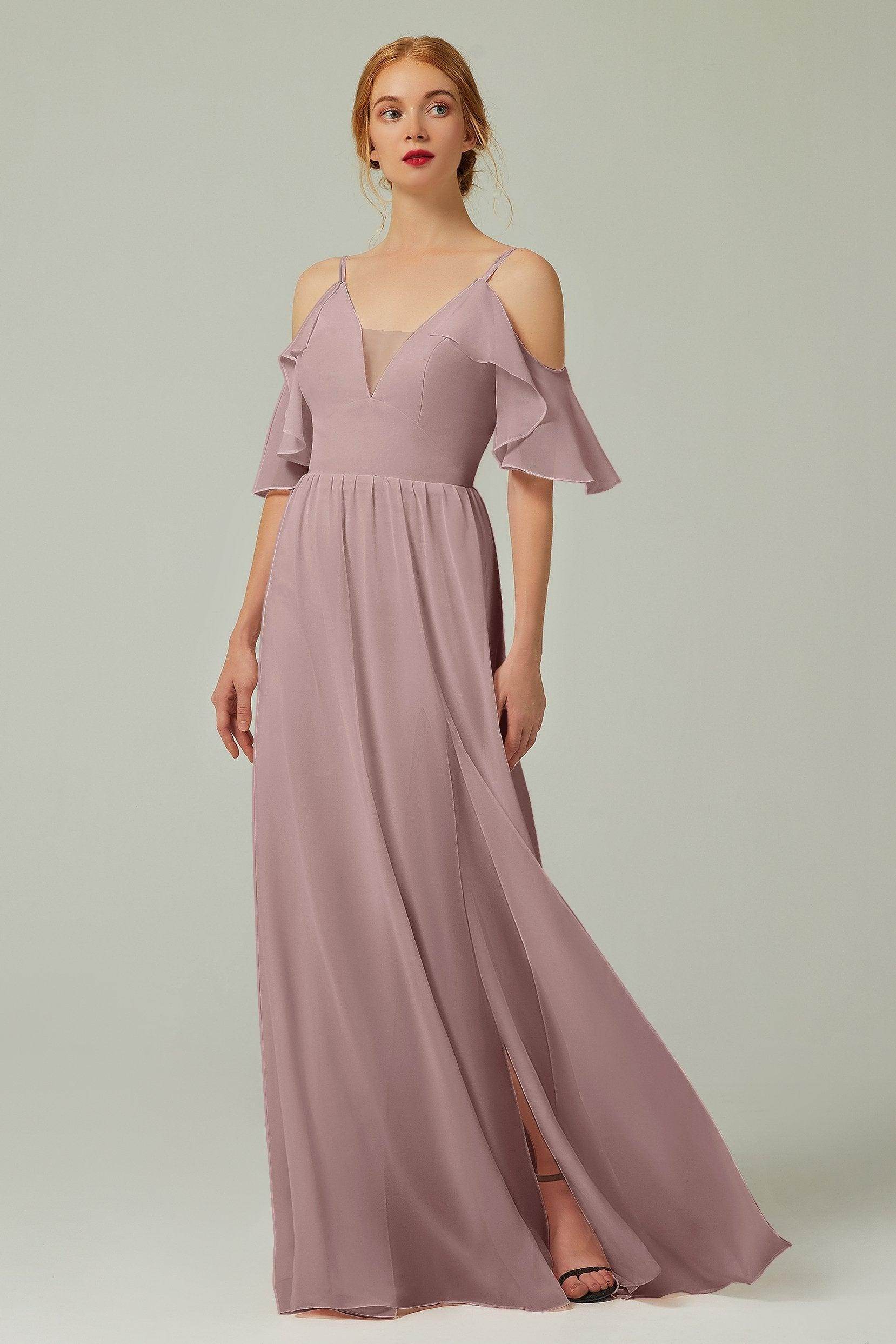 A-Line Floor Length Chiffon Bridesmaid Dress CB0236
