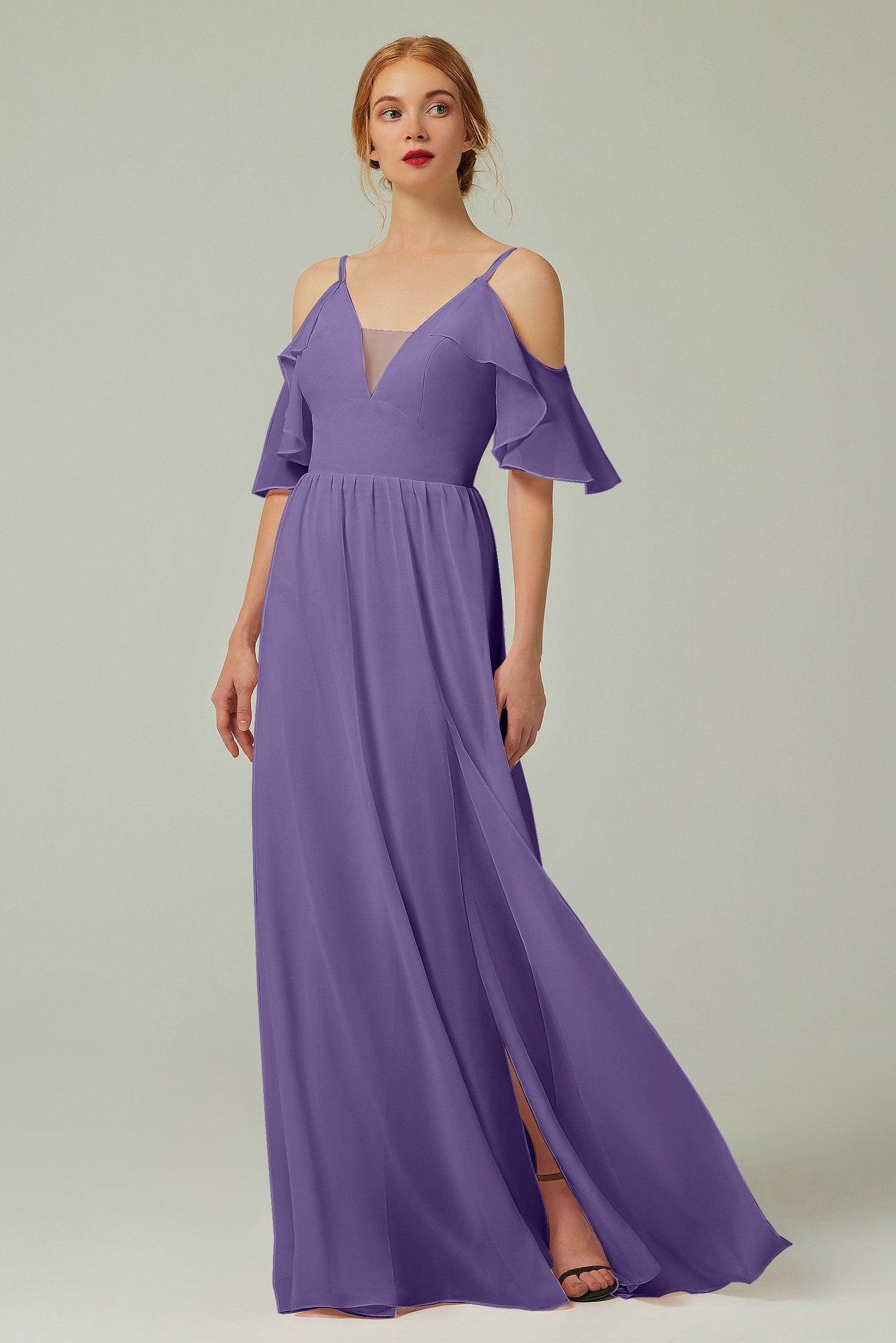 A-Line Floor Length Chiffon Bridesmaid Dress CB0236