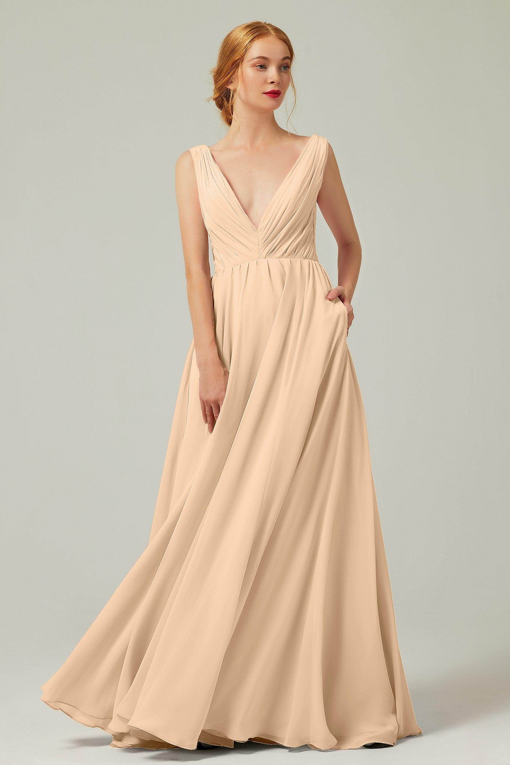A-Line Floor Length Chiffon Bridesmaid Dress CB0245
