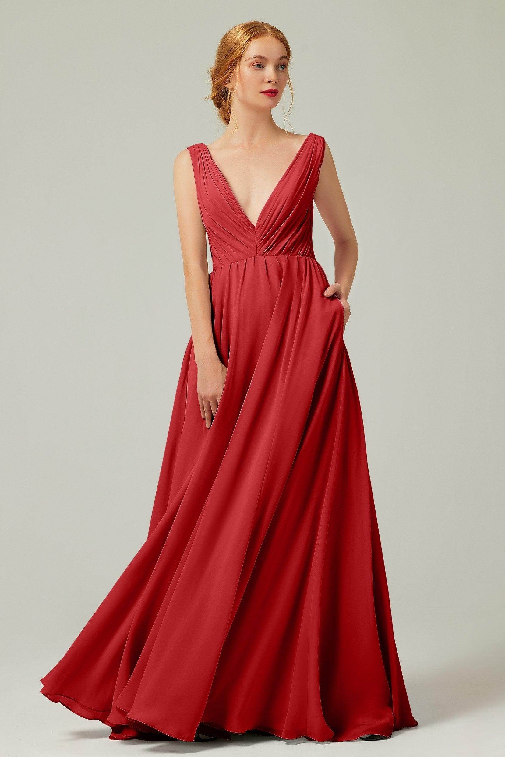 A-Line Floor Length Chiffon Bridesmaid Dress CB0245