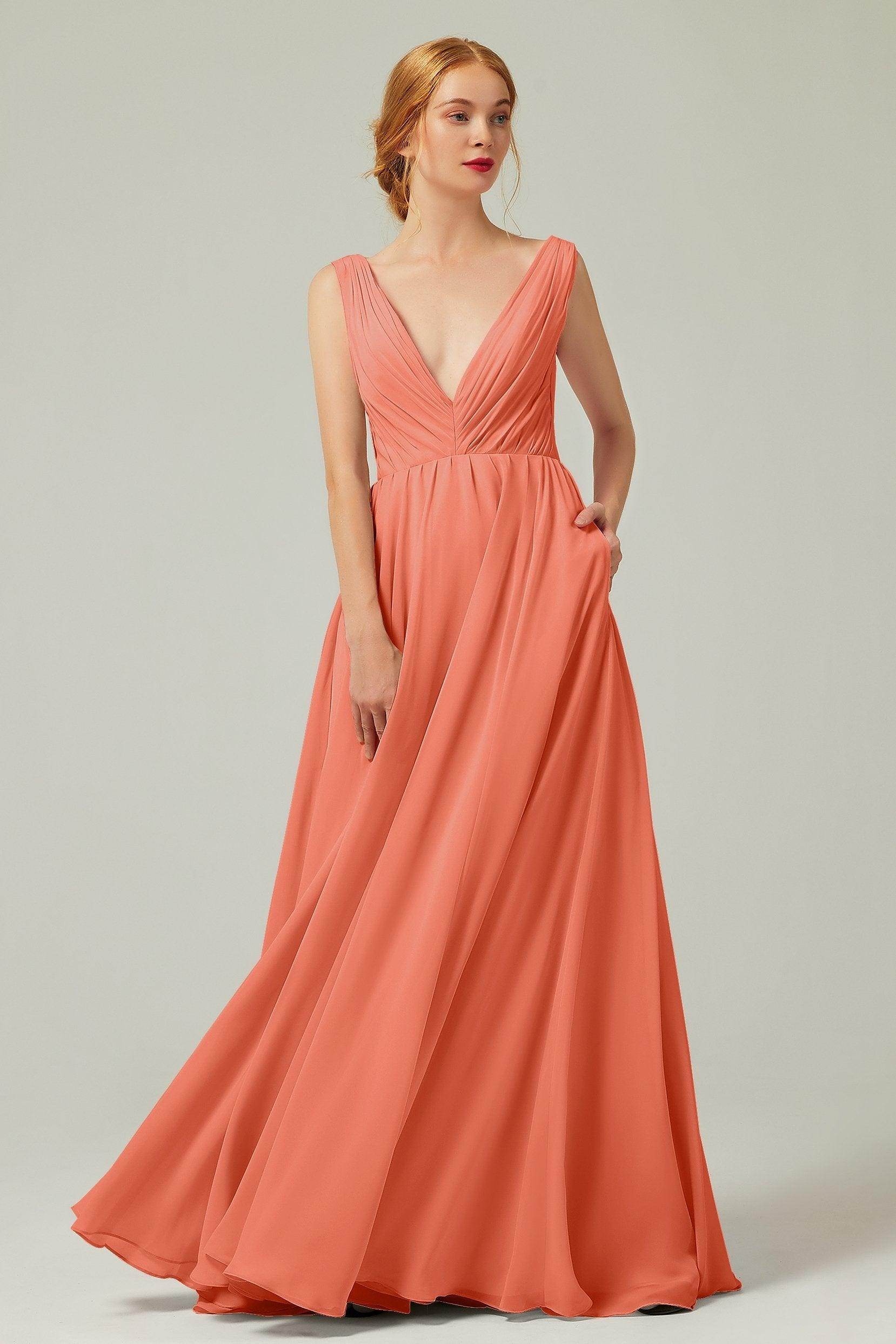 A-Line Floor Length Chiffon Bridesmaid Dress CB0245
