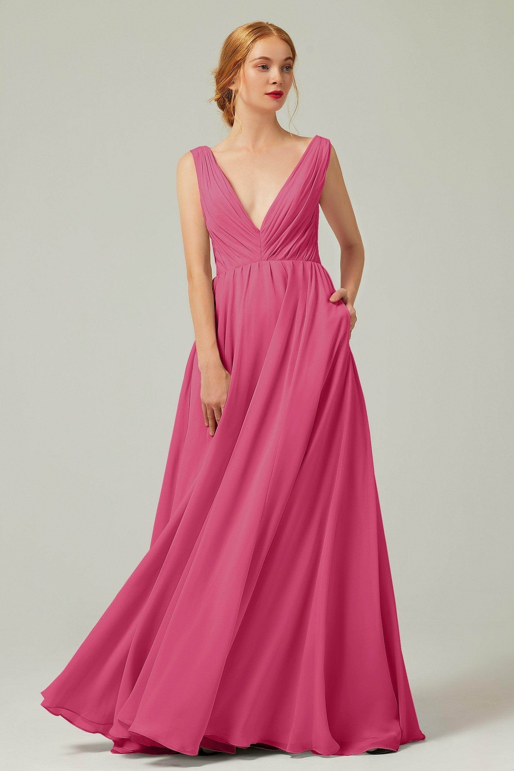 A-Line Floor Length Chiffon Bridesmaid Dress CB0245