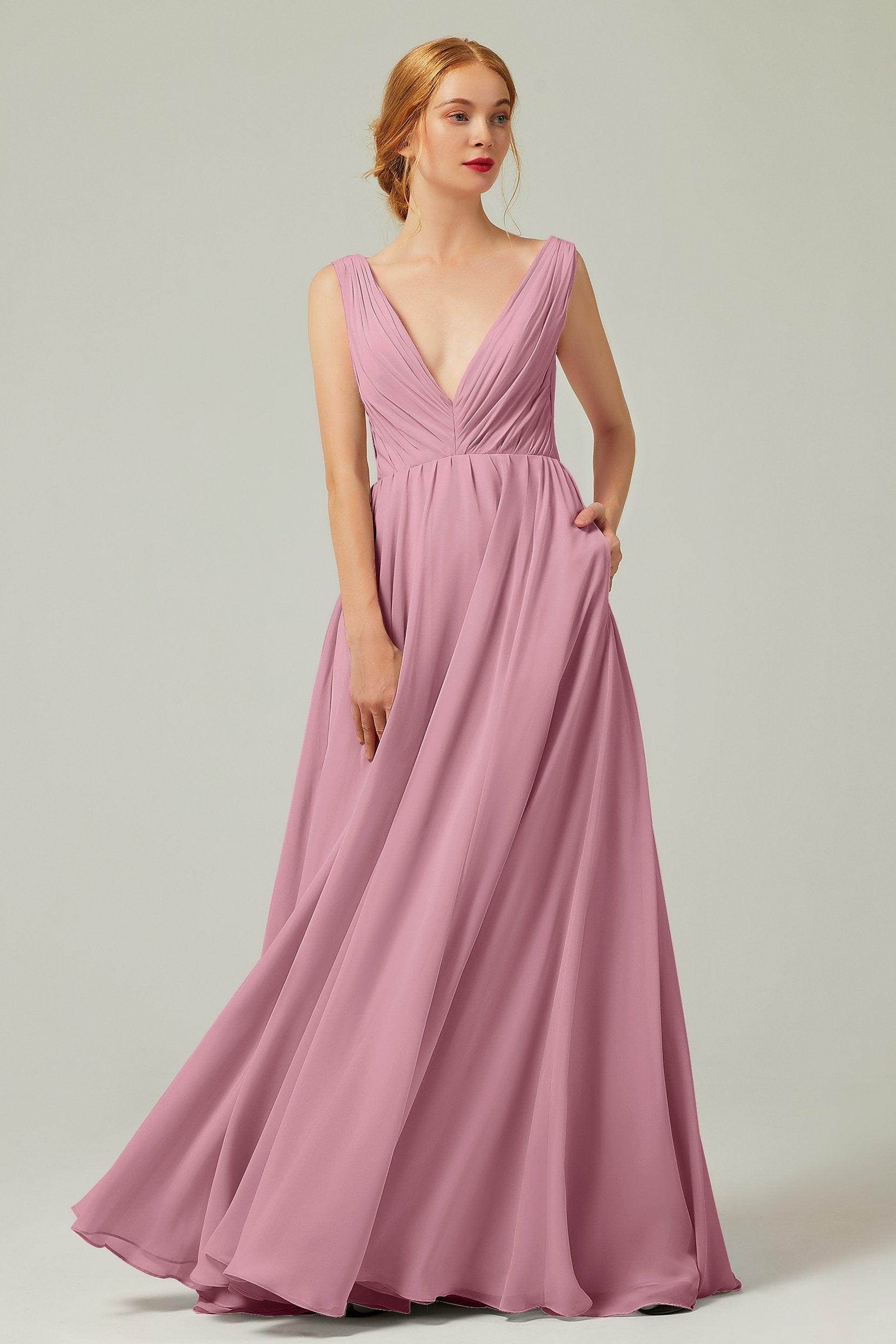 A-Line Floor Length Chiffon Bridesmaid Dress CB0245