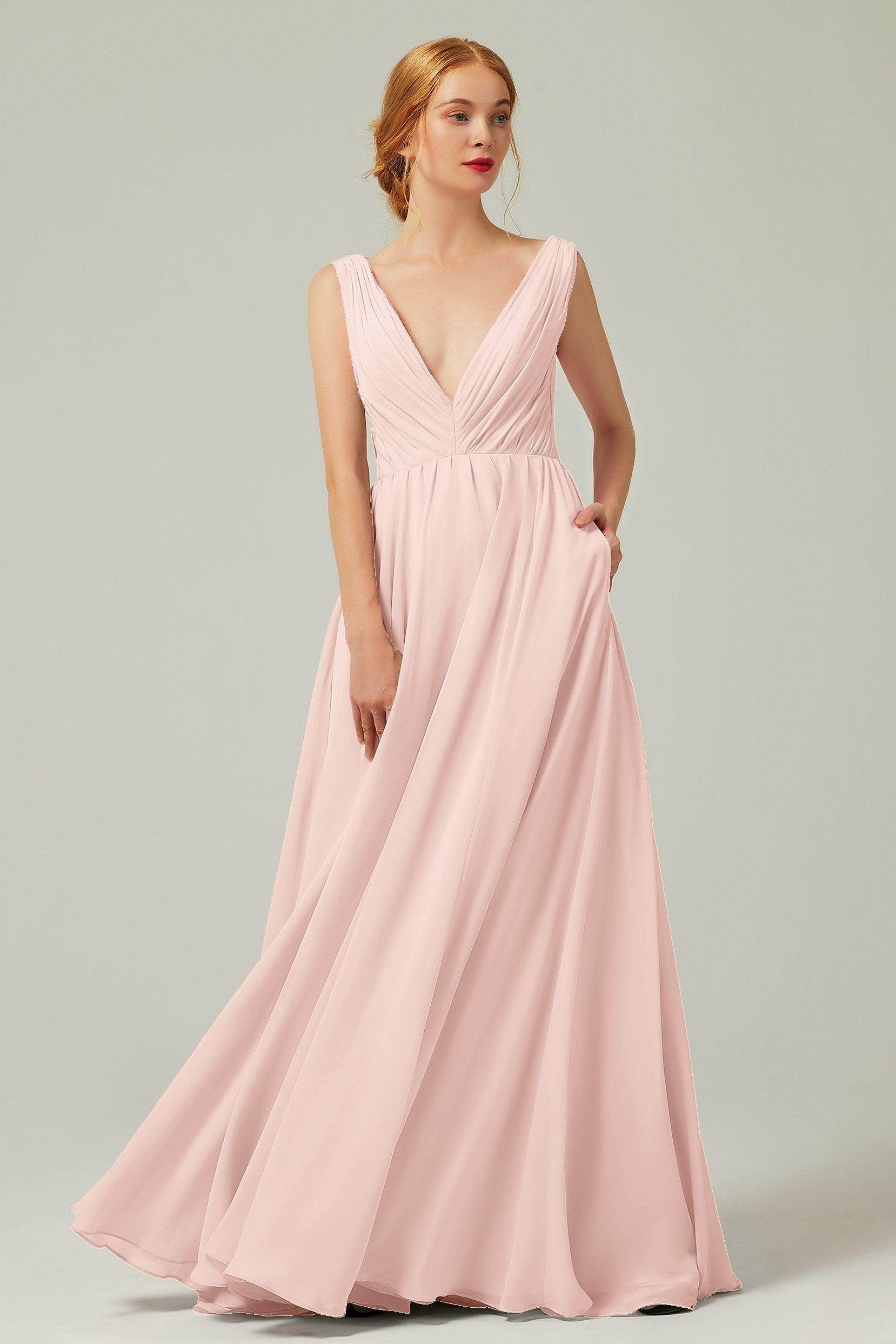 A-Line Floor Length Chiffon Bridesmaid Dress CB0245