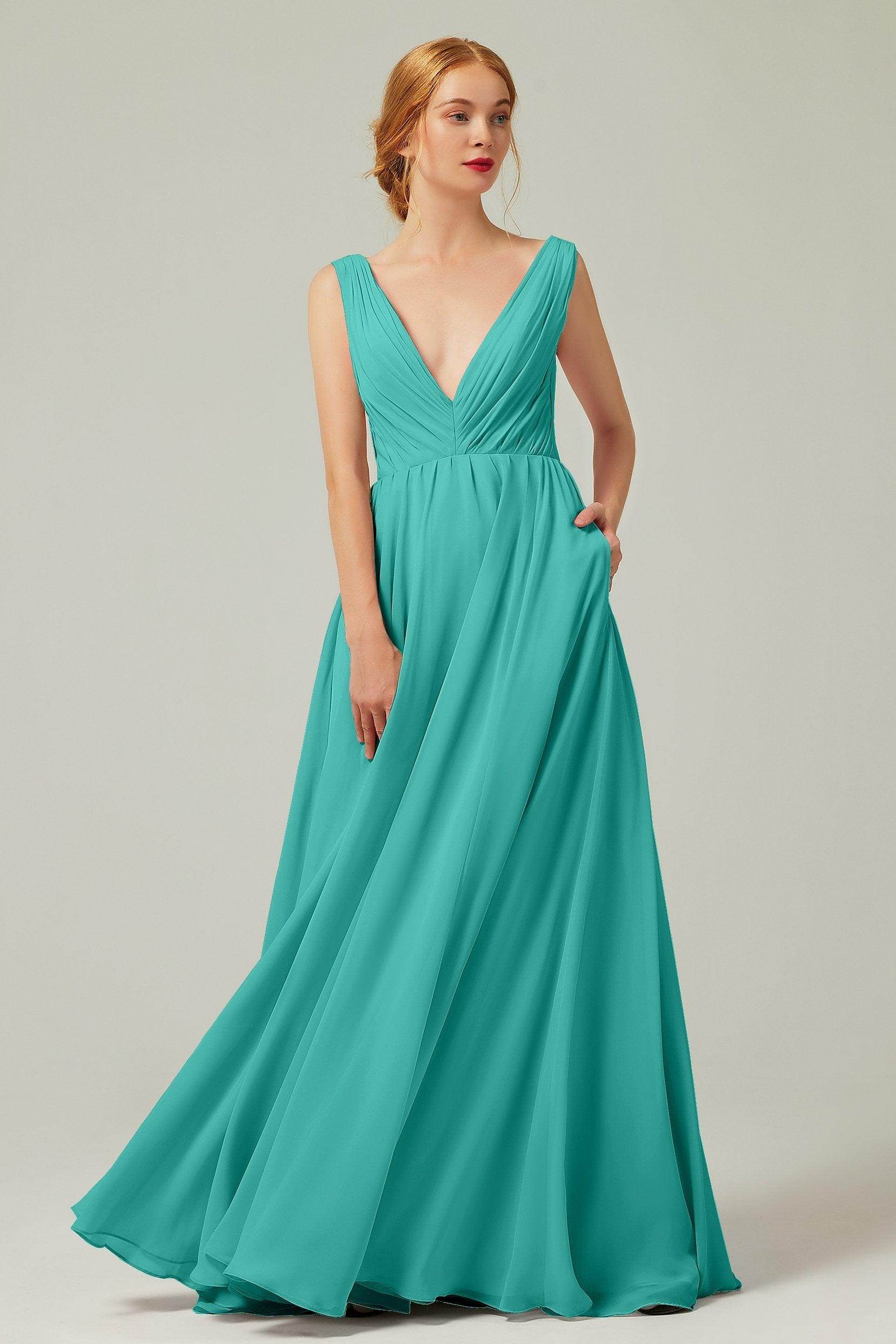 A-Line Floor Length Chiffon Bridesmaid Dress CB0245