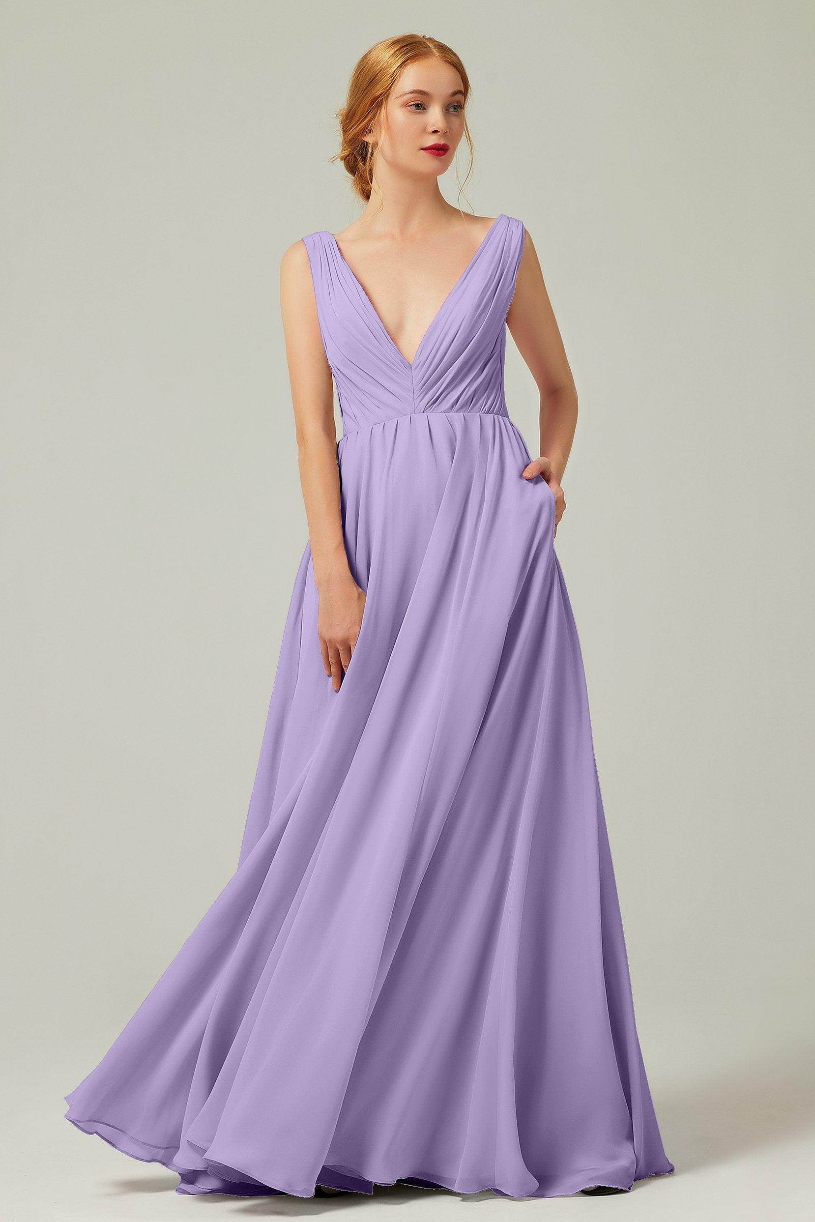 A-Line Floor Length Chiffon Bridesmaid Dress CB0245