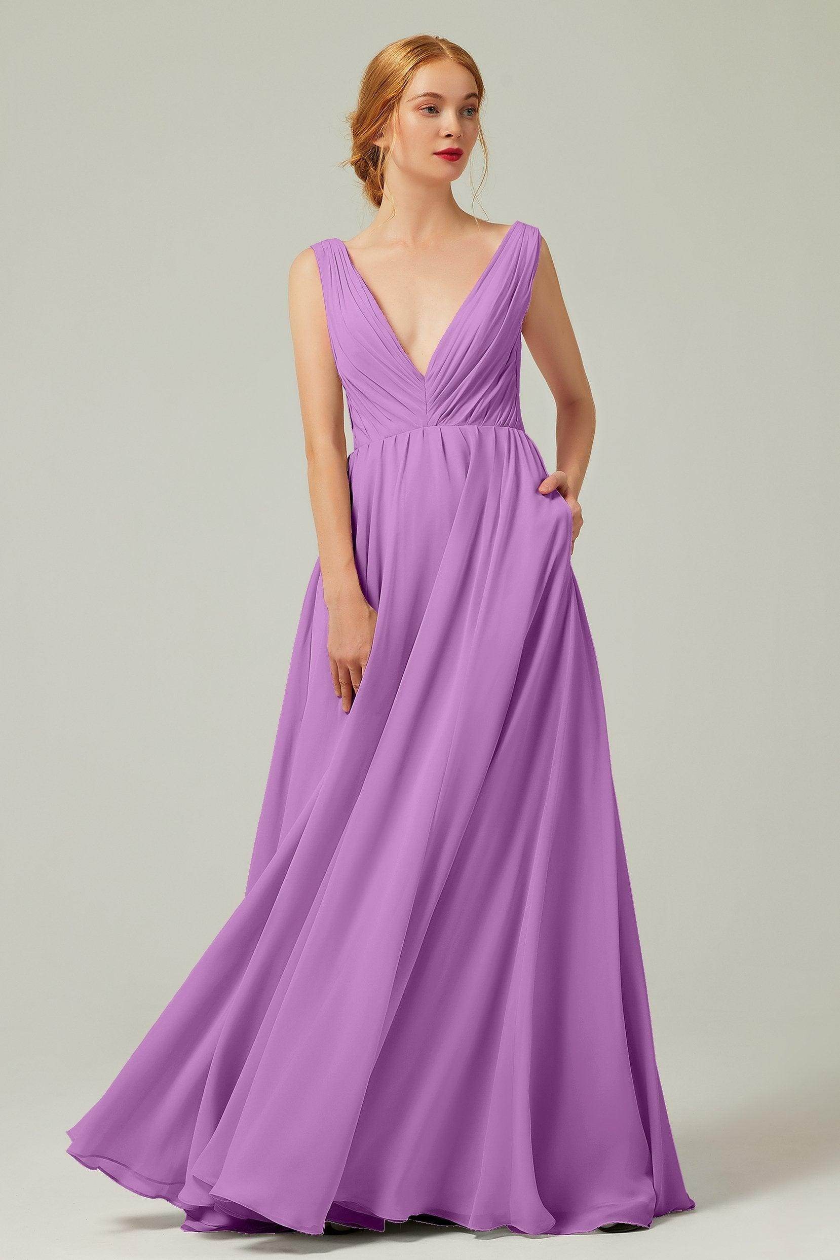 A-Line Floor Length Chiffon Bridesmaid Dress CB0245