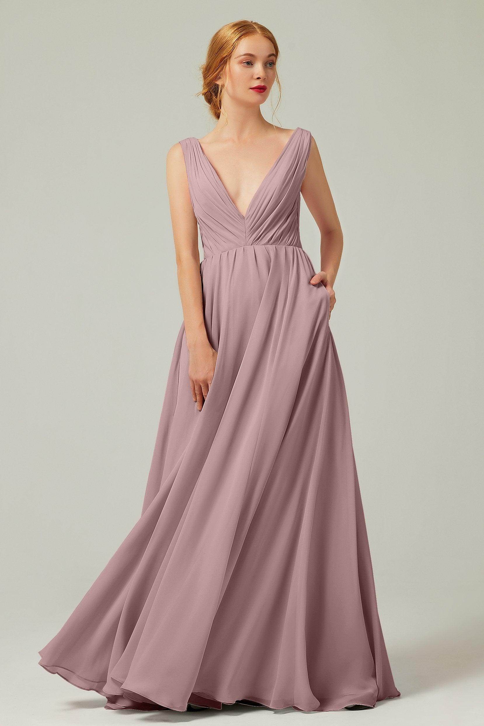 A-Line Floor Length Chiffon Bridesmaid Dress CB0245