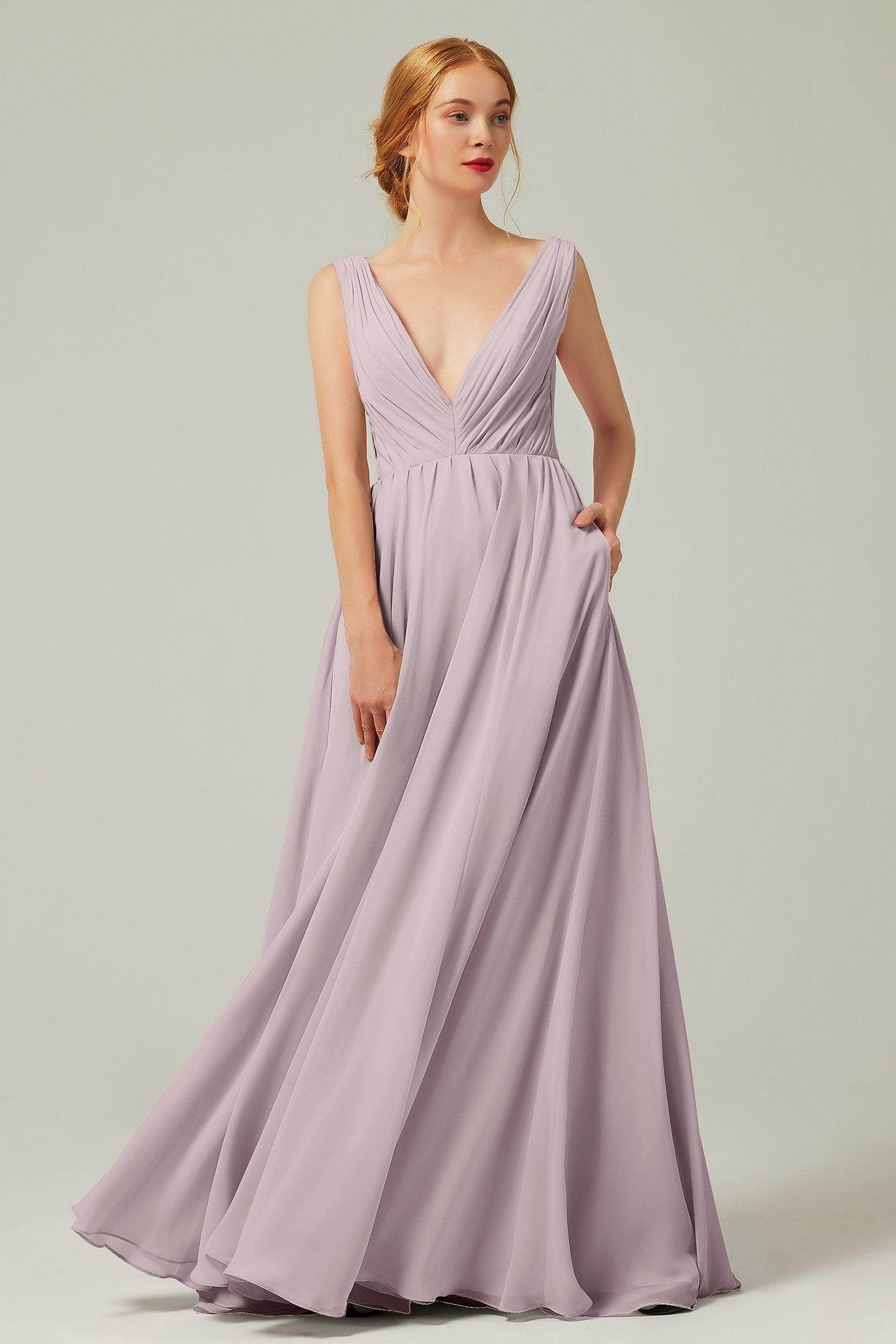 A-Line Floor Length Chiffon Bridesmaid Dress CB0245