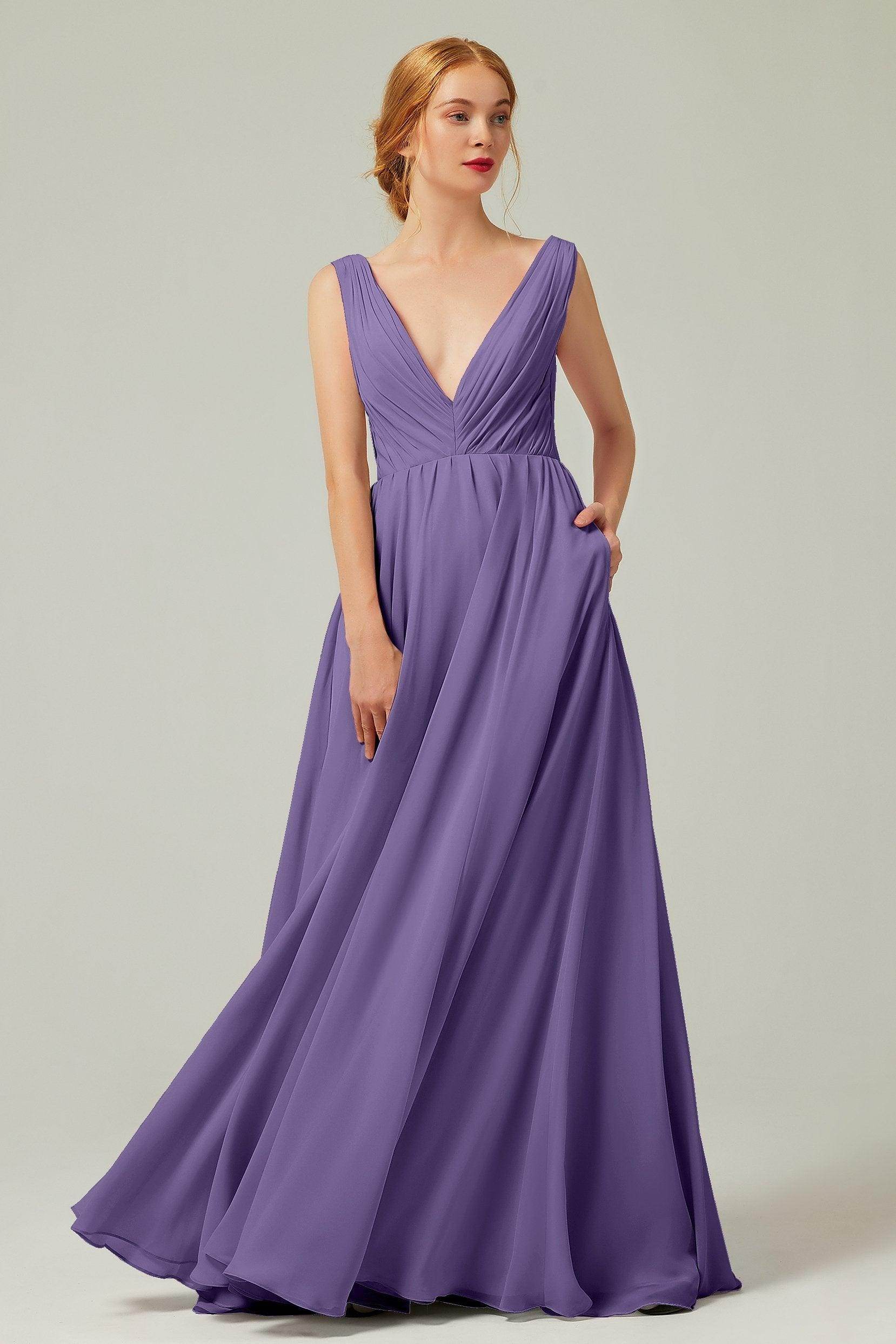 A-Line Floor Length Chiffon Bridesmaid Dress CB0245
