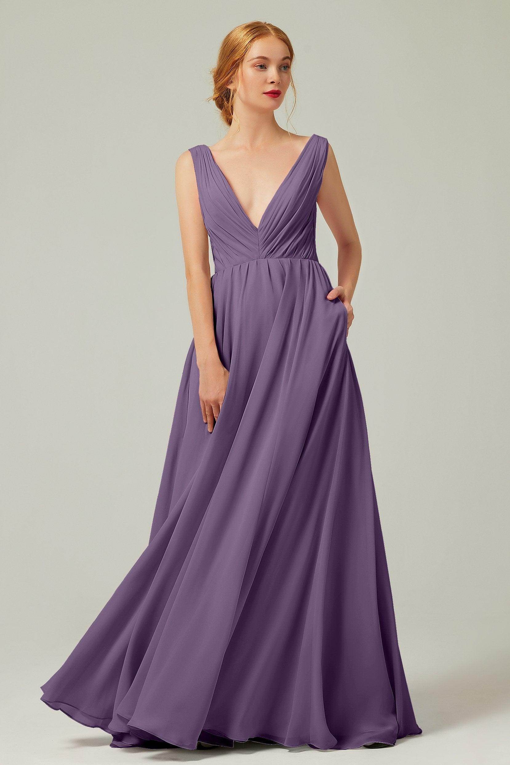 A-Line Floor Length Chiffon Bridesmaid Dress CB0245