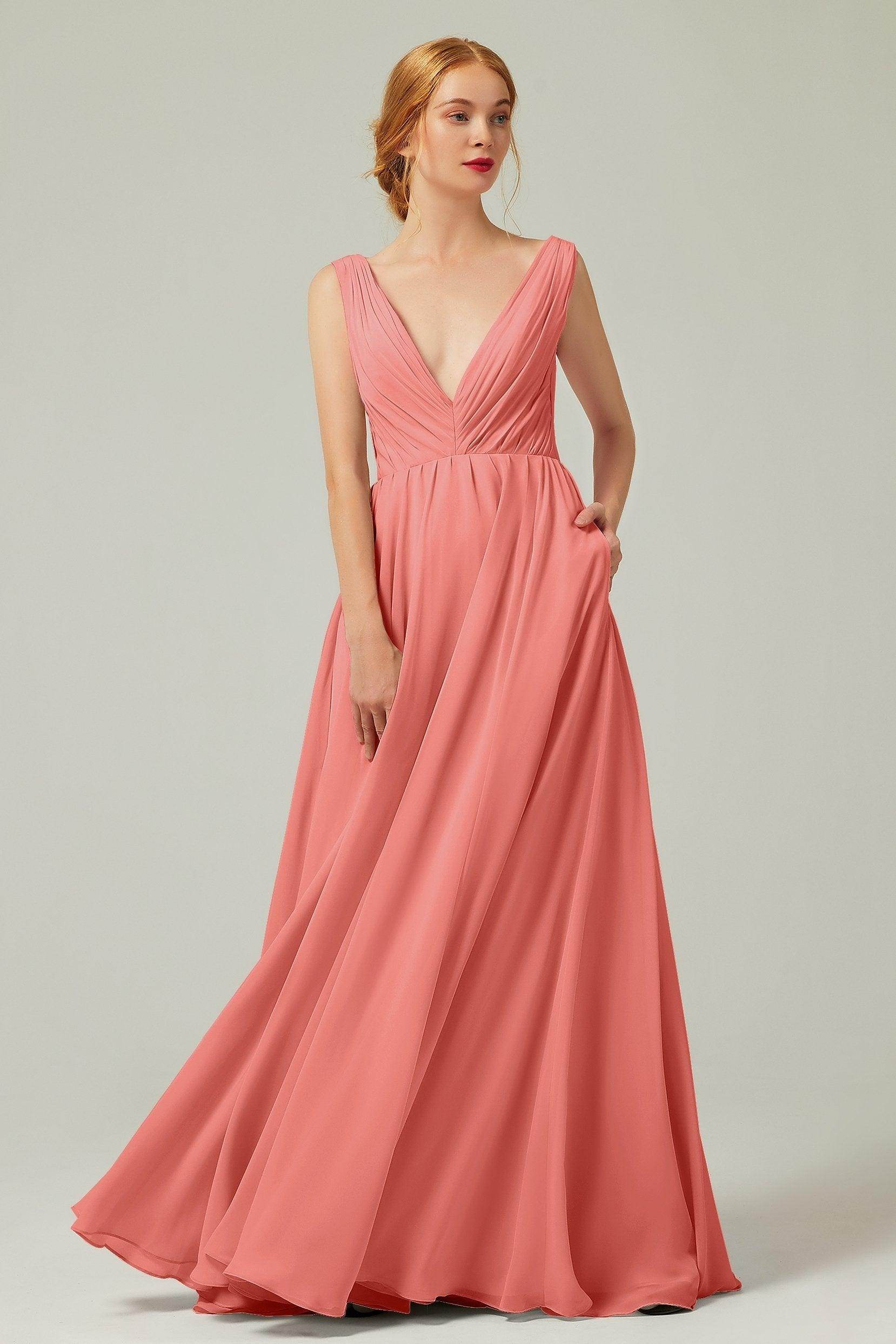 A-Line Floor Length Chiffon Bridesmaid Dress CB0245
